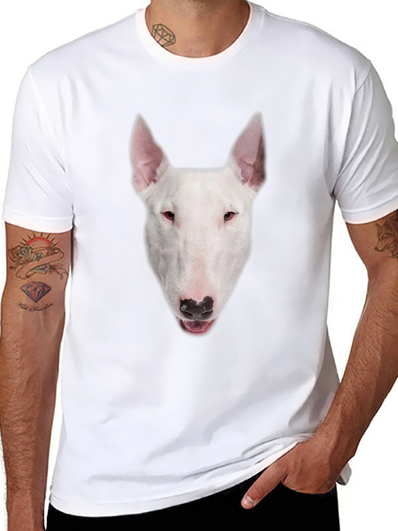 Bull Terrier Dog Graphic Black T-Shirt