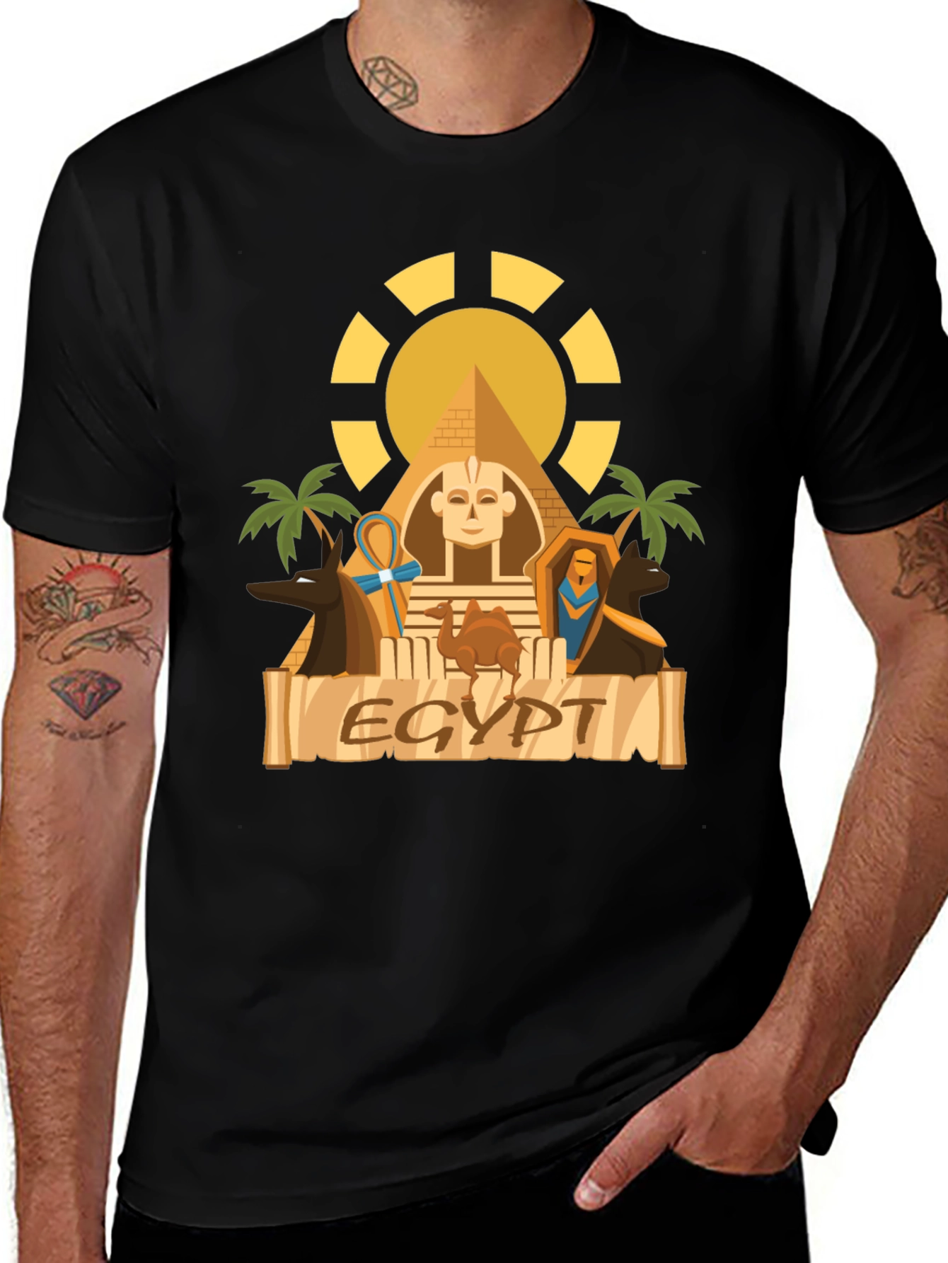 Egypt Graphic T-Shirt - Black Cotton Tee