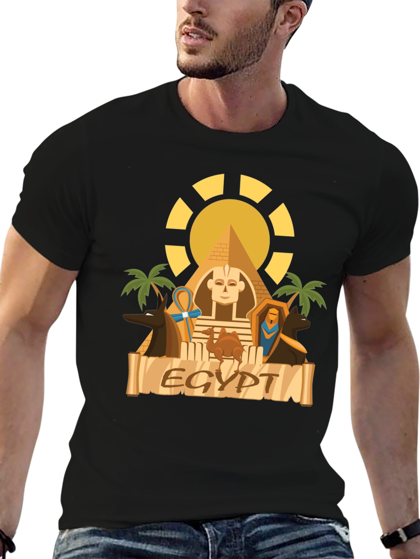 Egypt Graphic T-Shirt - Black Cotton Tee