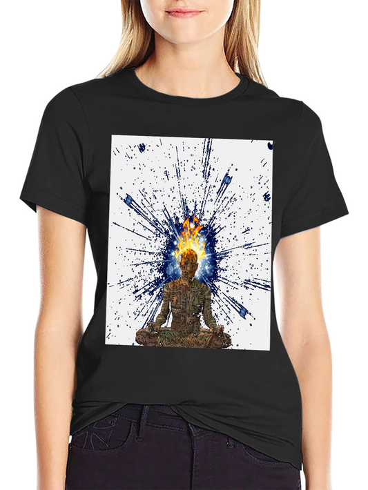 Enlightened Mind T-Shirt - Fire Meditation Design