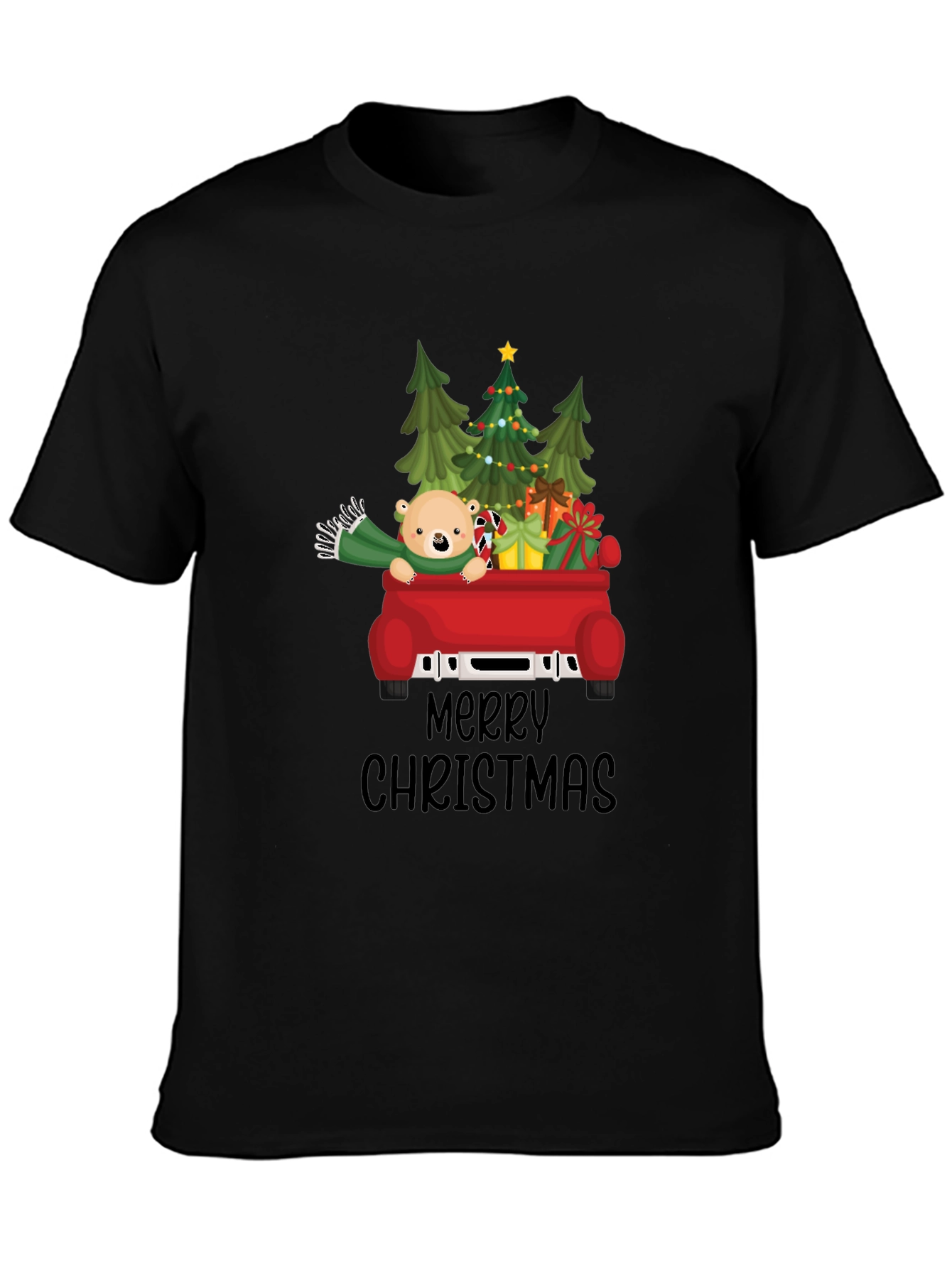 Merry Christmas Bear Truck T-Shirt