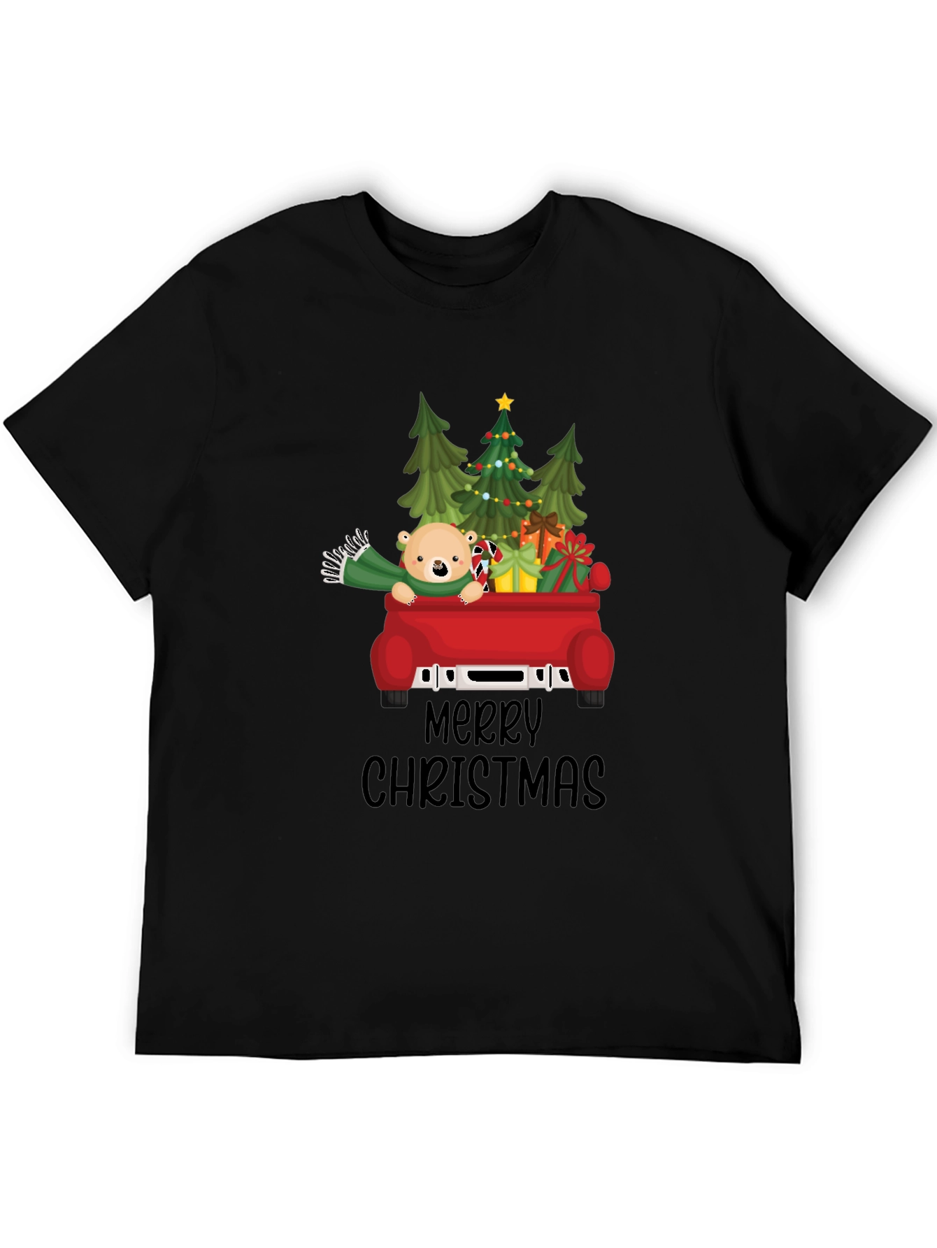 Merry Christmas Bear Truck T-Shirt