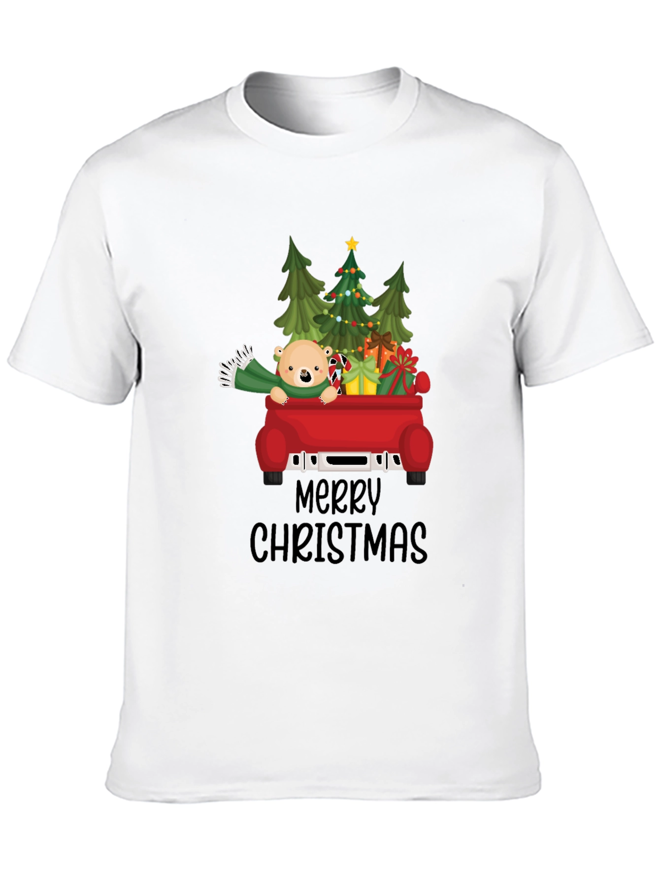 Merry Christmas Bear Truck T-Shirt