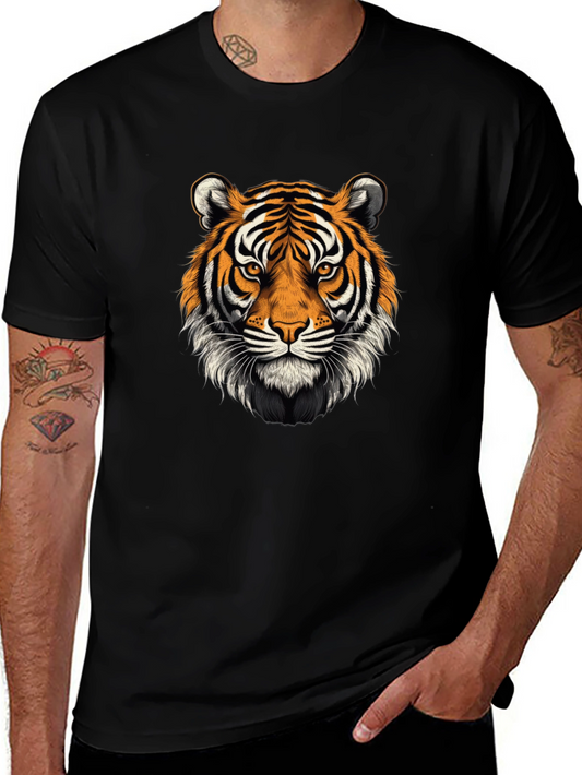 Black Tiger Face Graphic Tee