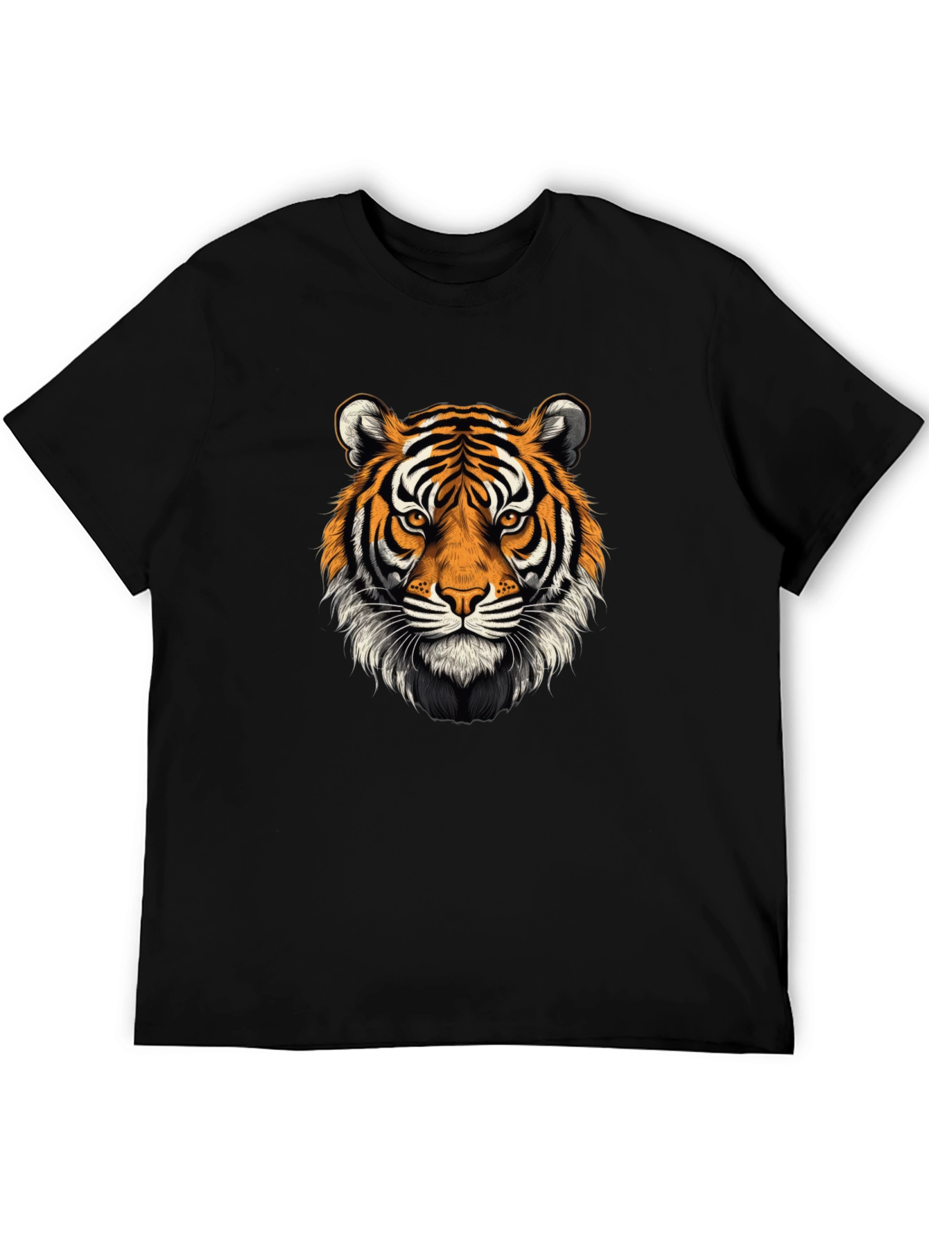 Black Tiger Face Graphic Tee