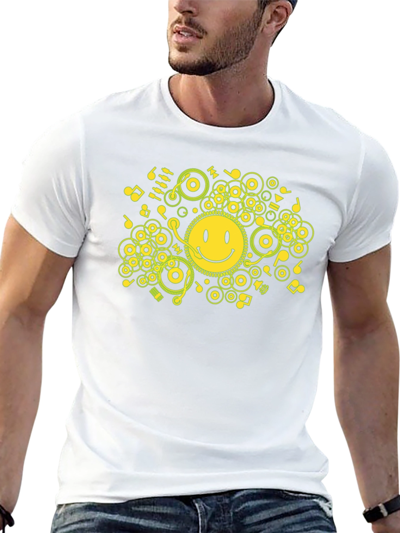 Smiley Face DJ Music T-Shirt