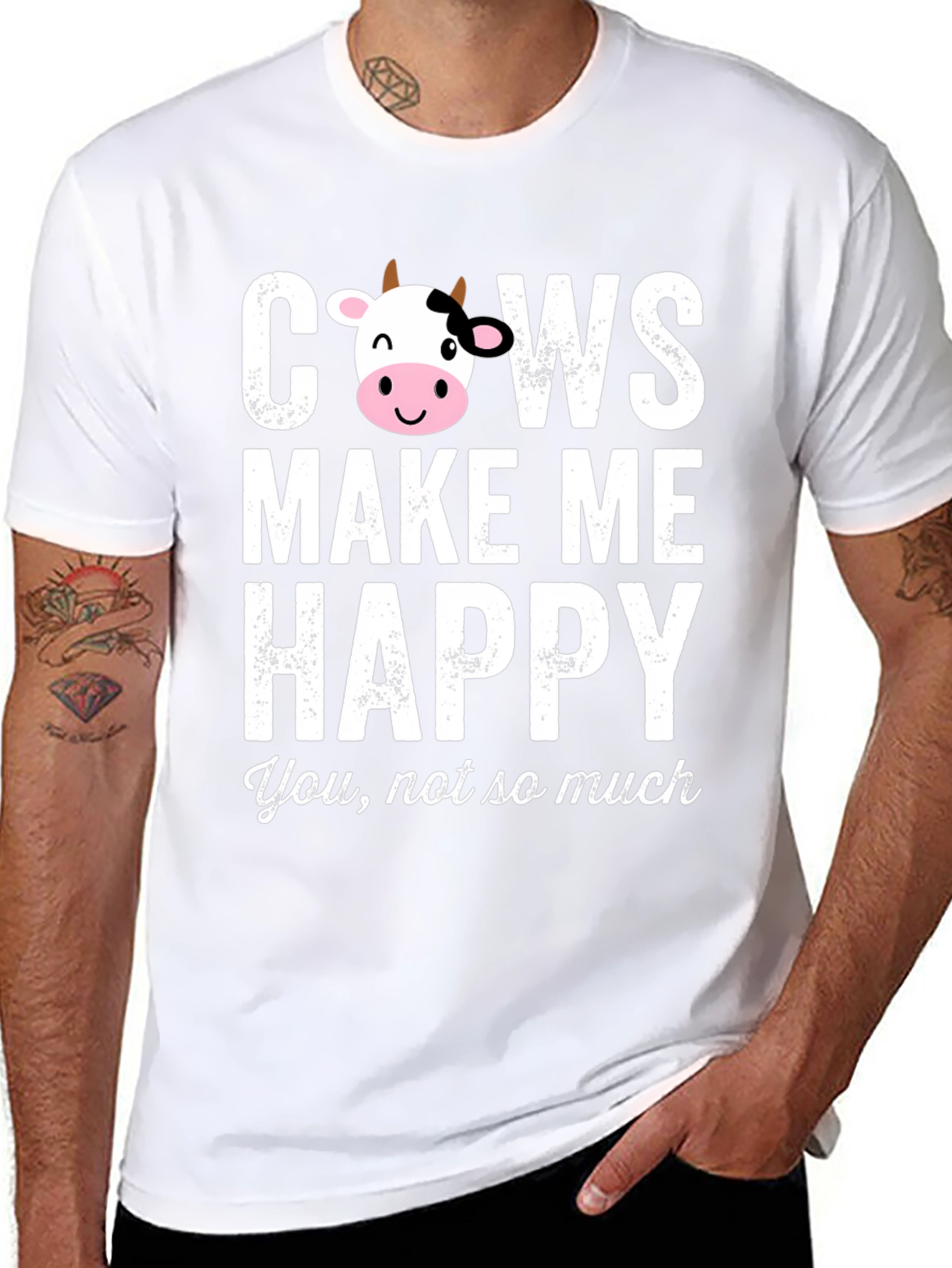 Cows Make Me Happy Graphic T-Shirt
