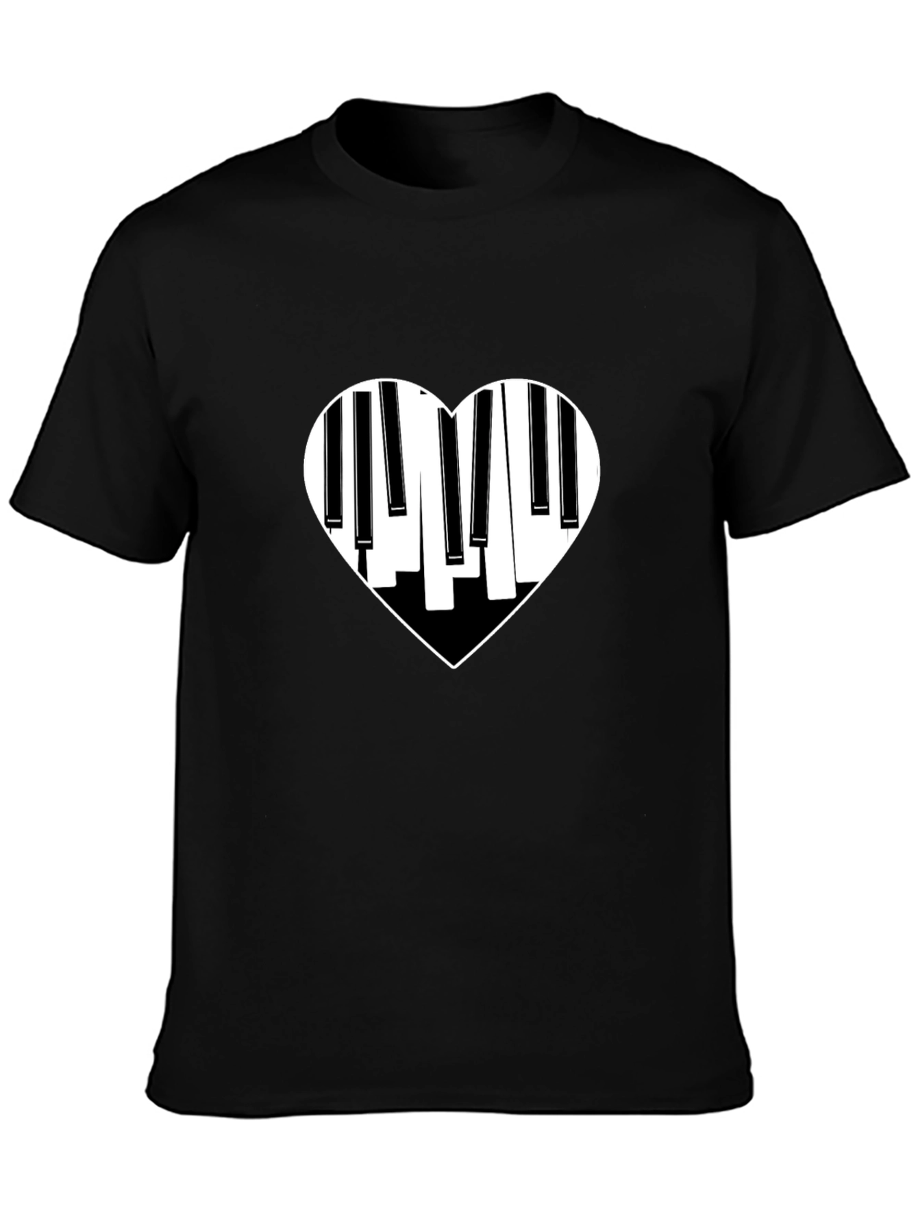Piano Heart Graphic Tee - Black