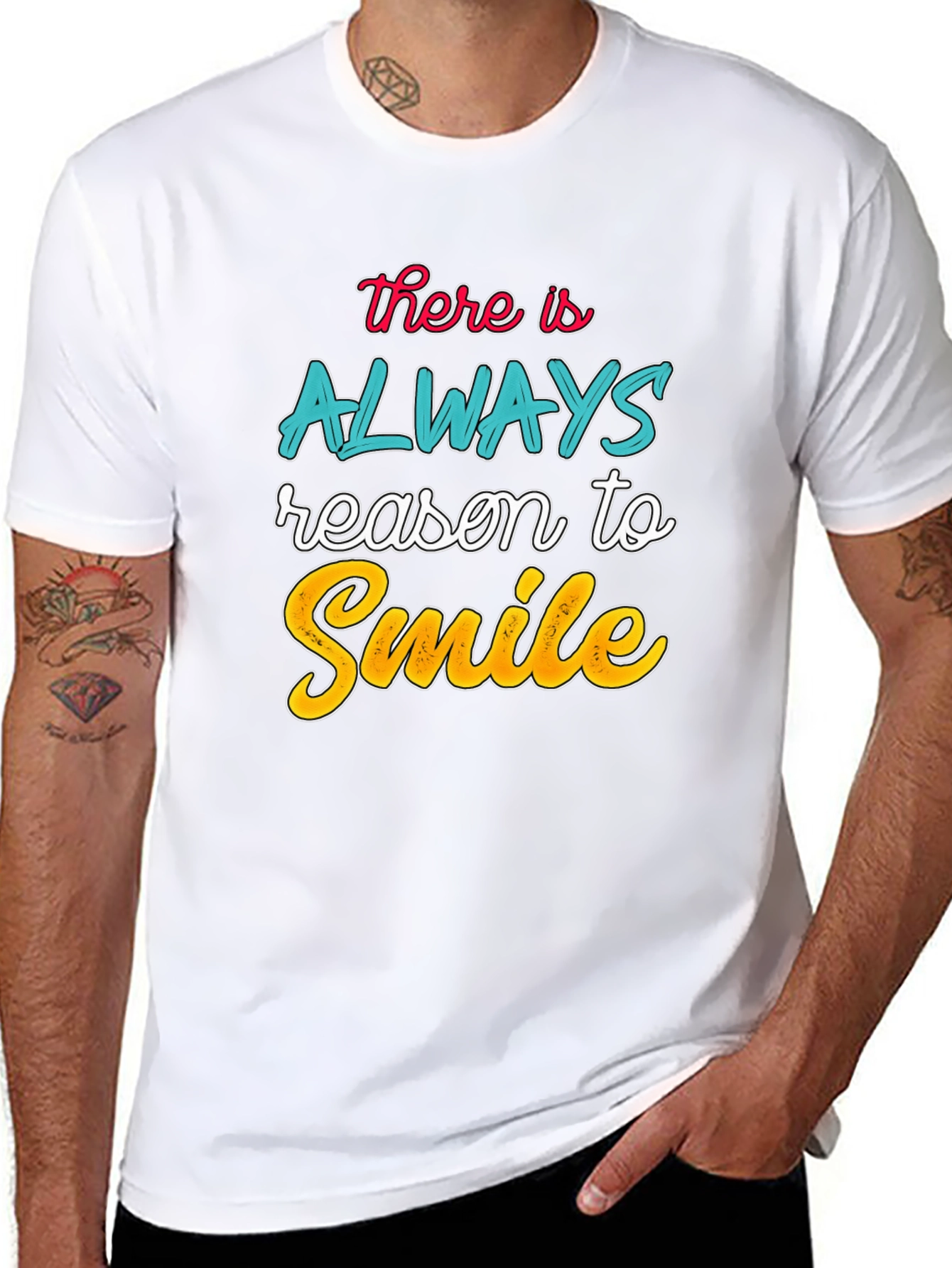 Always Reason to Smile T-Shirt | Black Graphic Tee