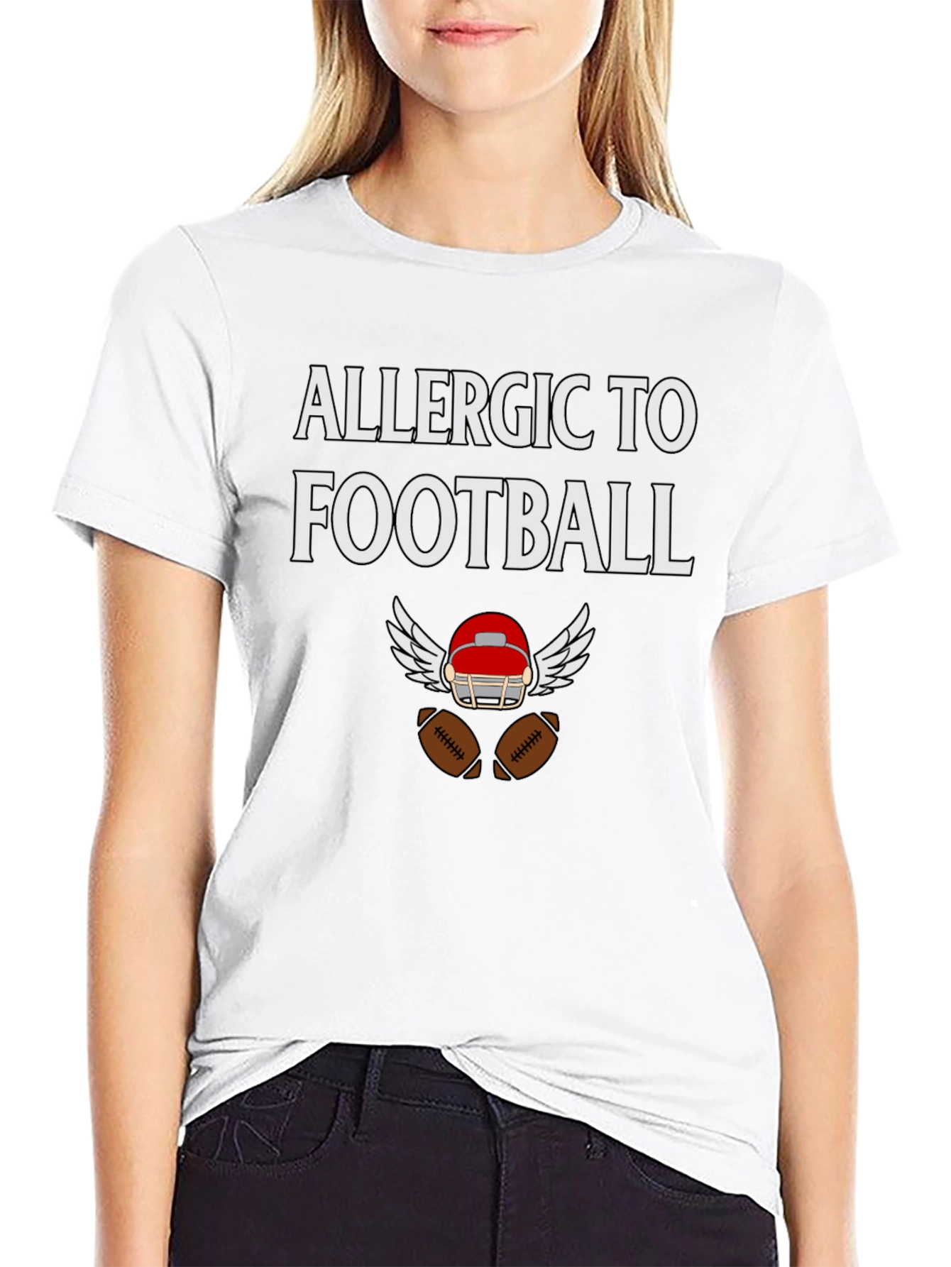 Allergic To Football T-Shirt Sports Humor