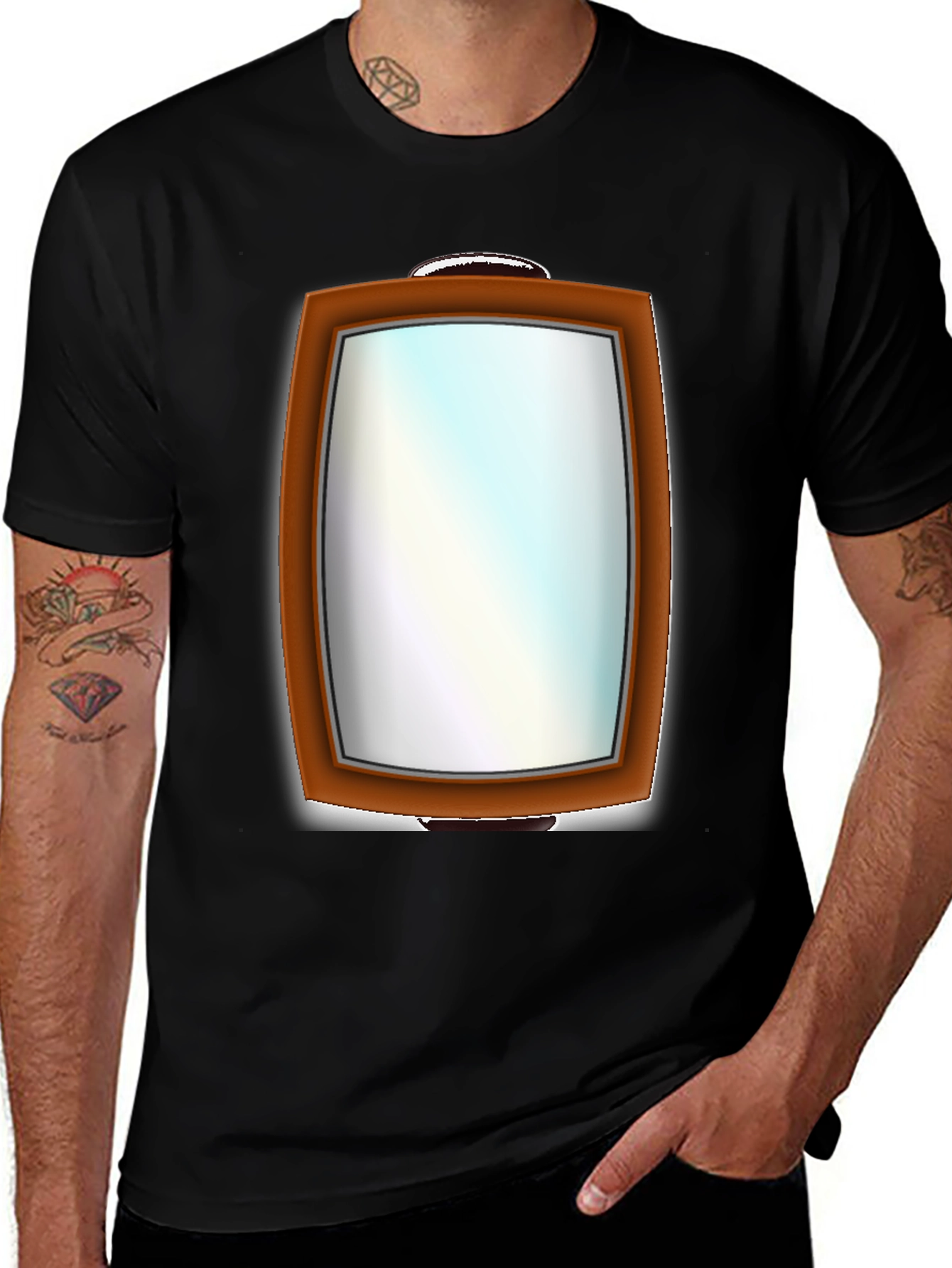 Mirror Graphic Tee - Funny Illusion T-Shirt