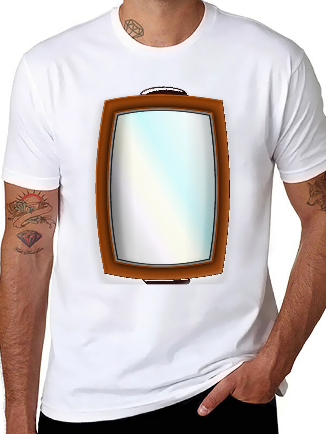 Mirror Graphic Tee - Funny Illusion T-Shirt