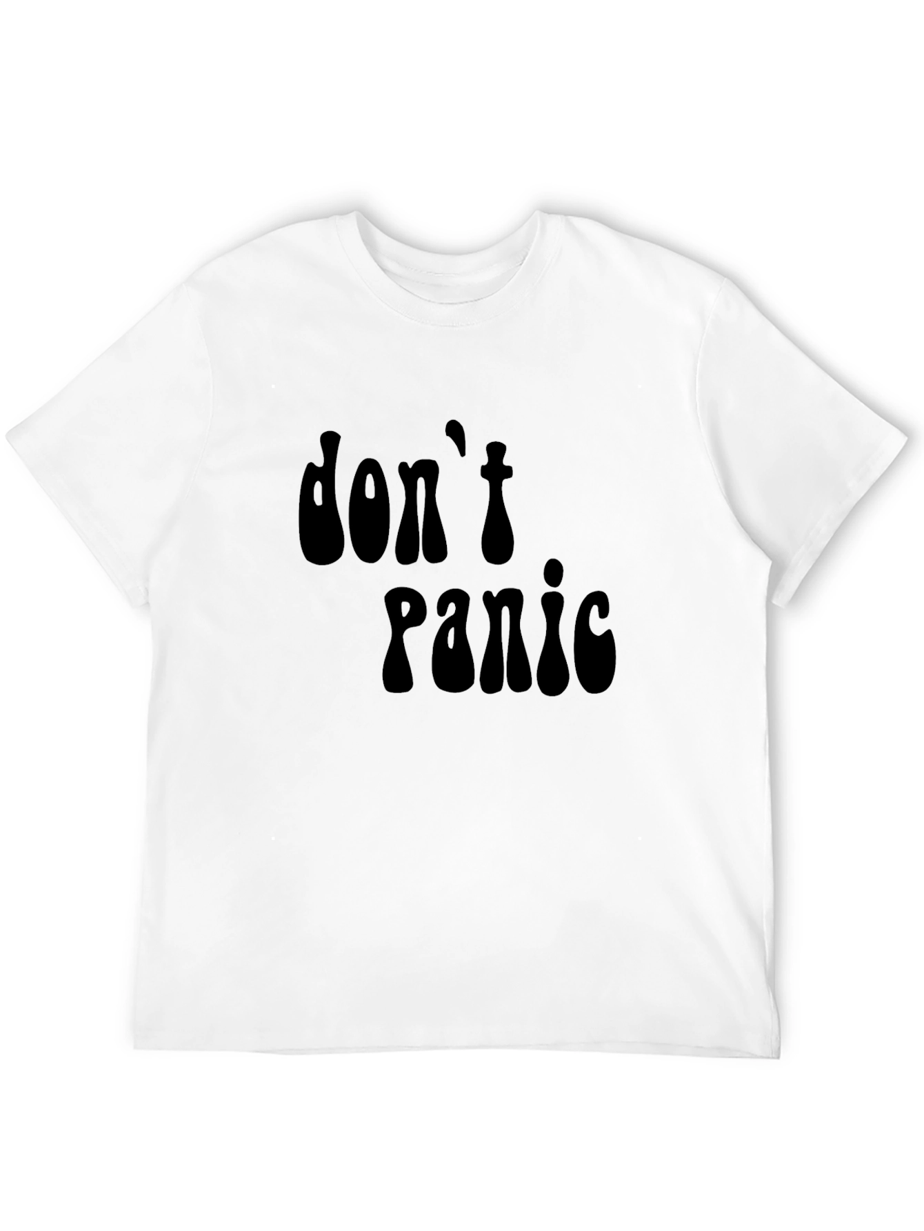 Dont Panic Black Graphic T-Shirt - Relaxed Fit