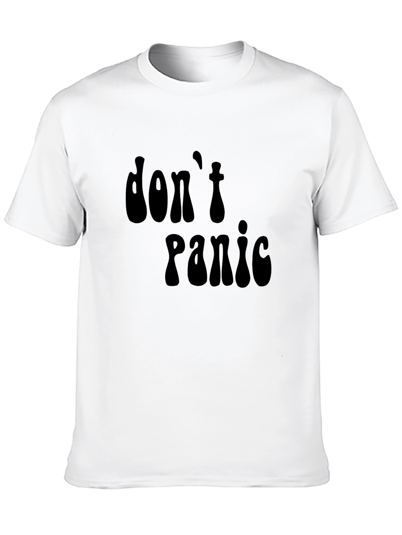 Dont Panic Black Graphic T-Shirt - Relaxed Fit