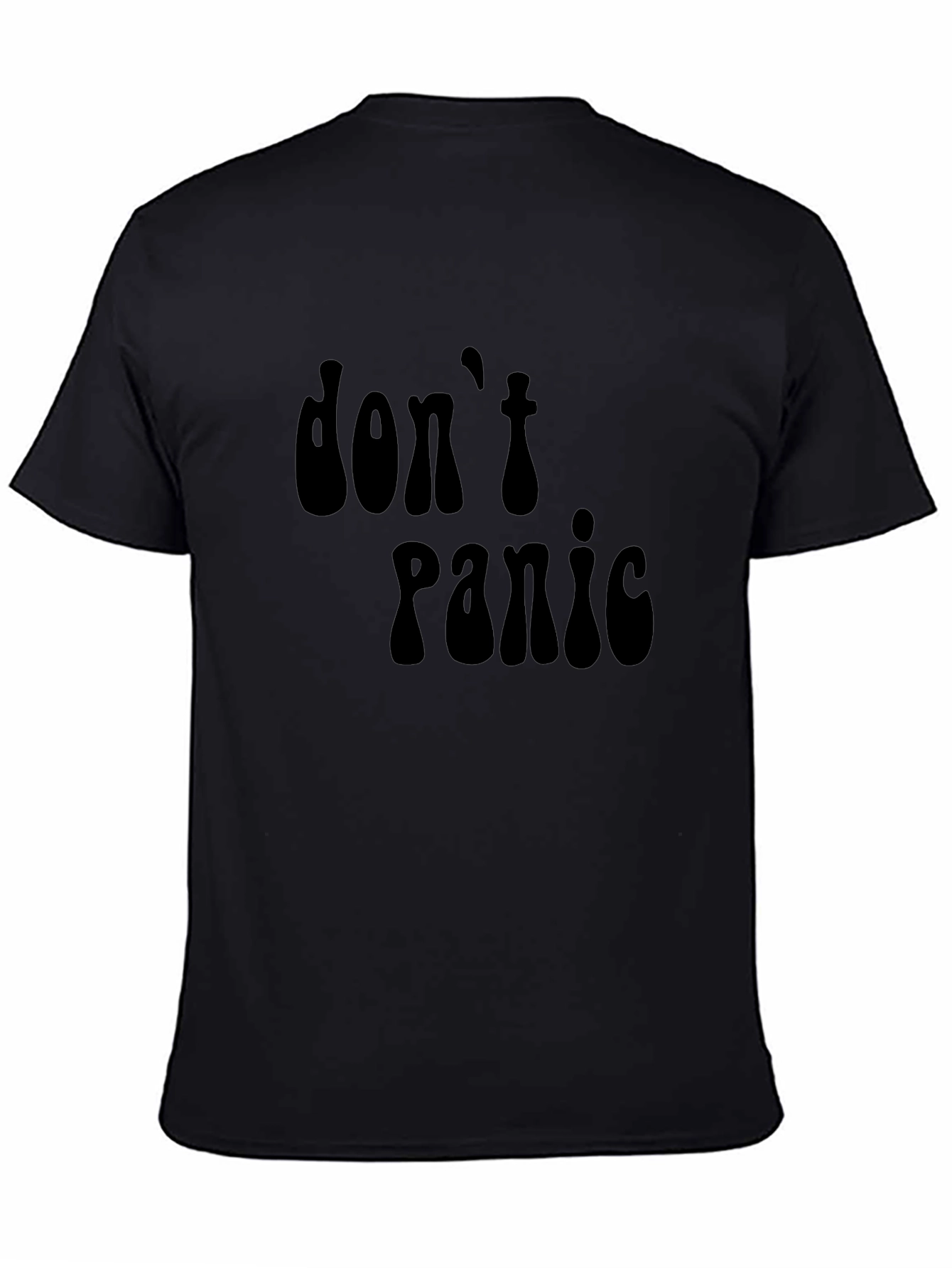 Dont Panic Black Graphic T-Shirt - Relaxed Fit