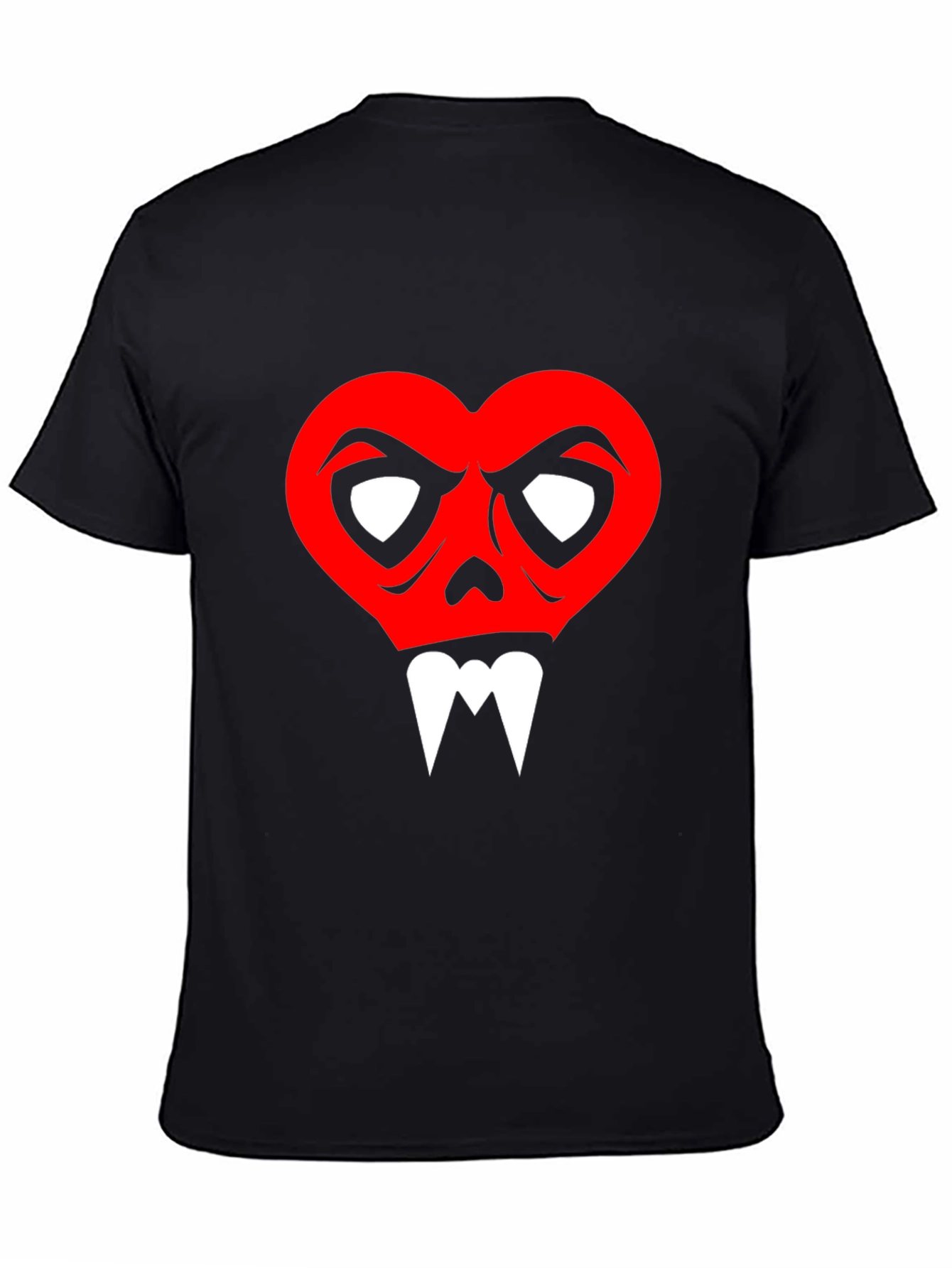 Heart Skull Graphic Tee - Mens Black T-Shirt