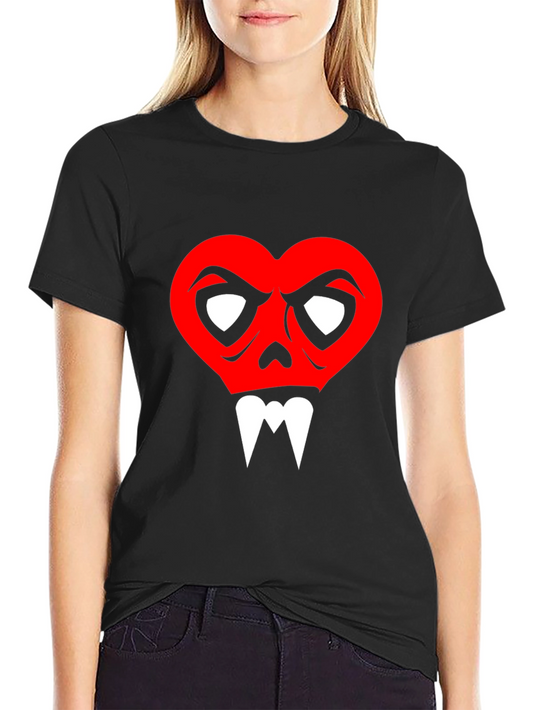 Heart Skull Graphic Tee - Mens Black T-Shirt