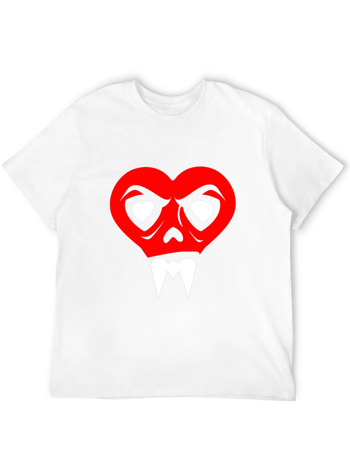 Heart Skull Graphic Tee - Mens Black T-Shirt