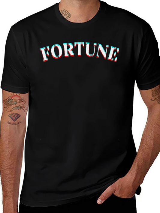 Fortune Graphic Tee - Trendy Black Cotton T-Shirt