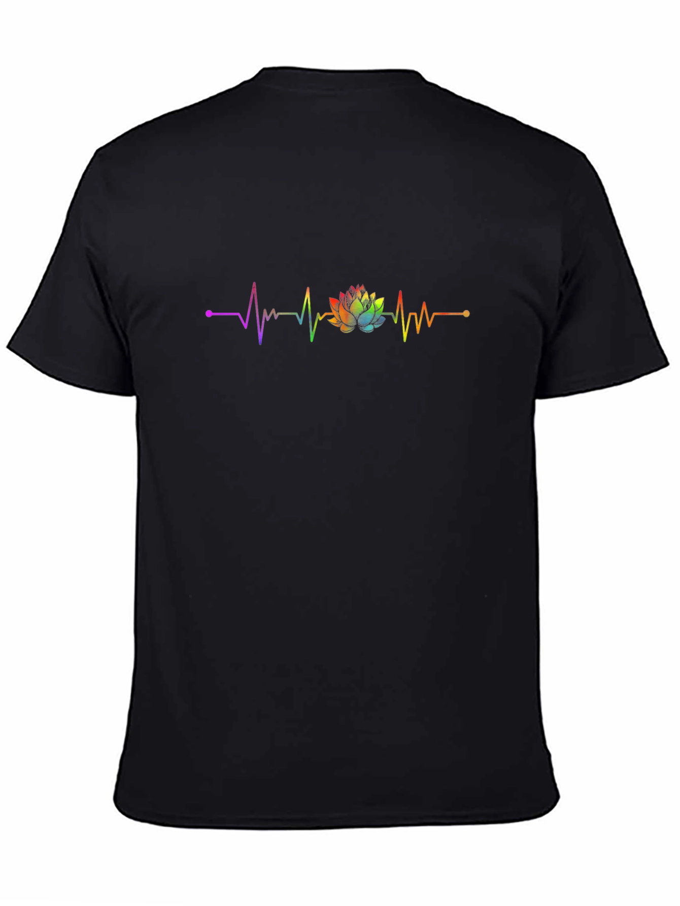 Rainbow Lotus Heartbeat Graphic Tee