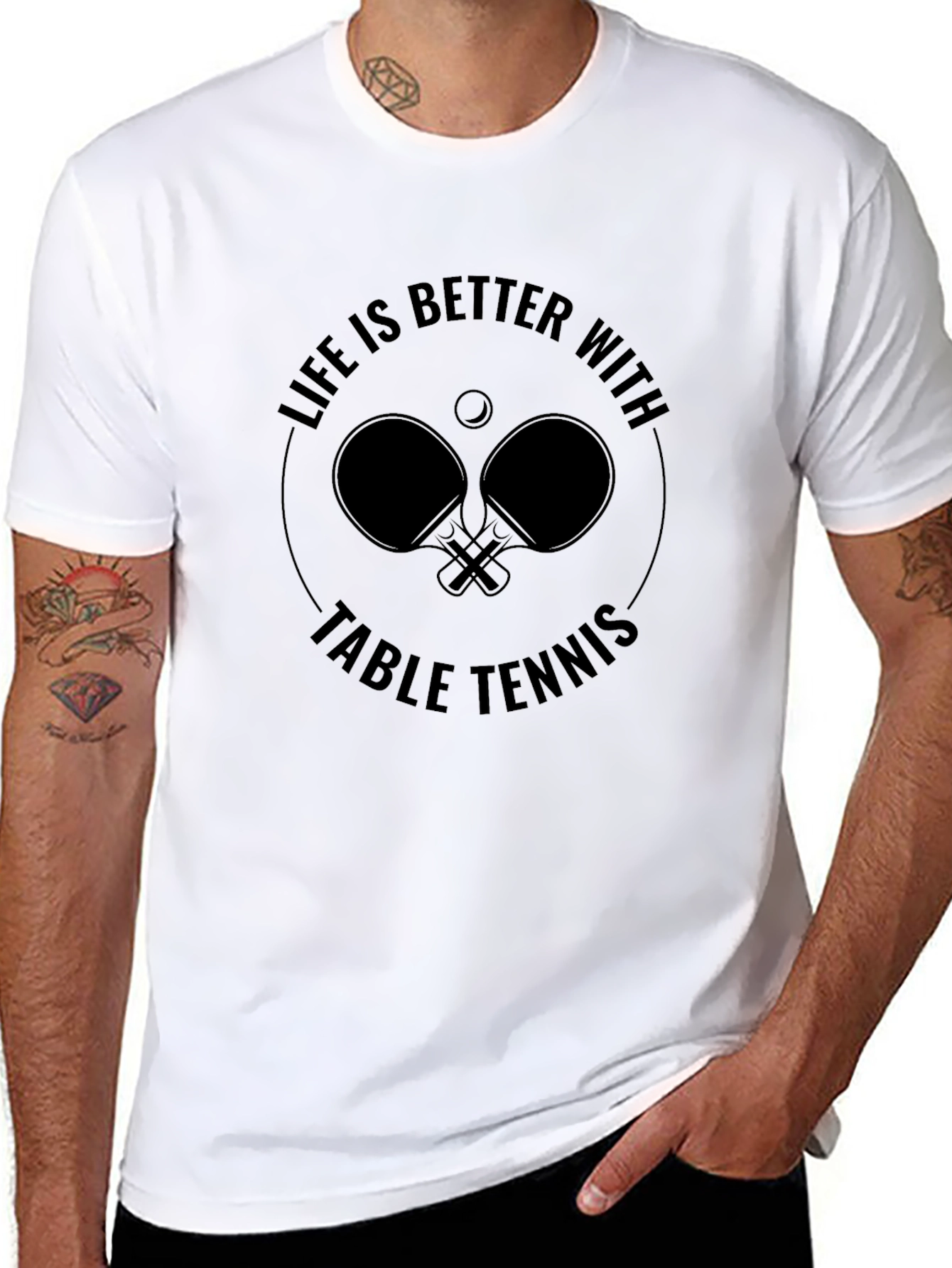 Life Is Better With Table Tennis Graphic T-Shirt
