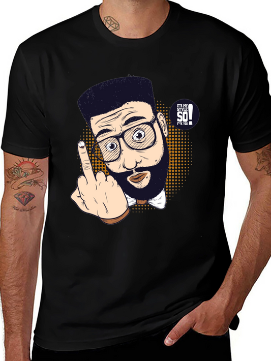 Funny Cartoon Middle Finger Graphic Tee