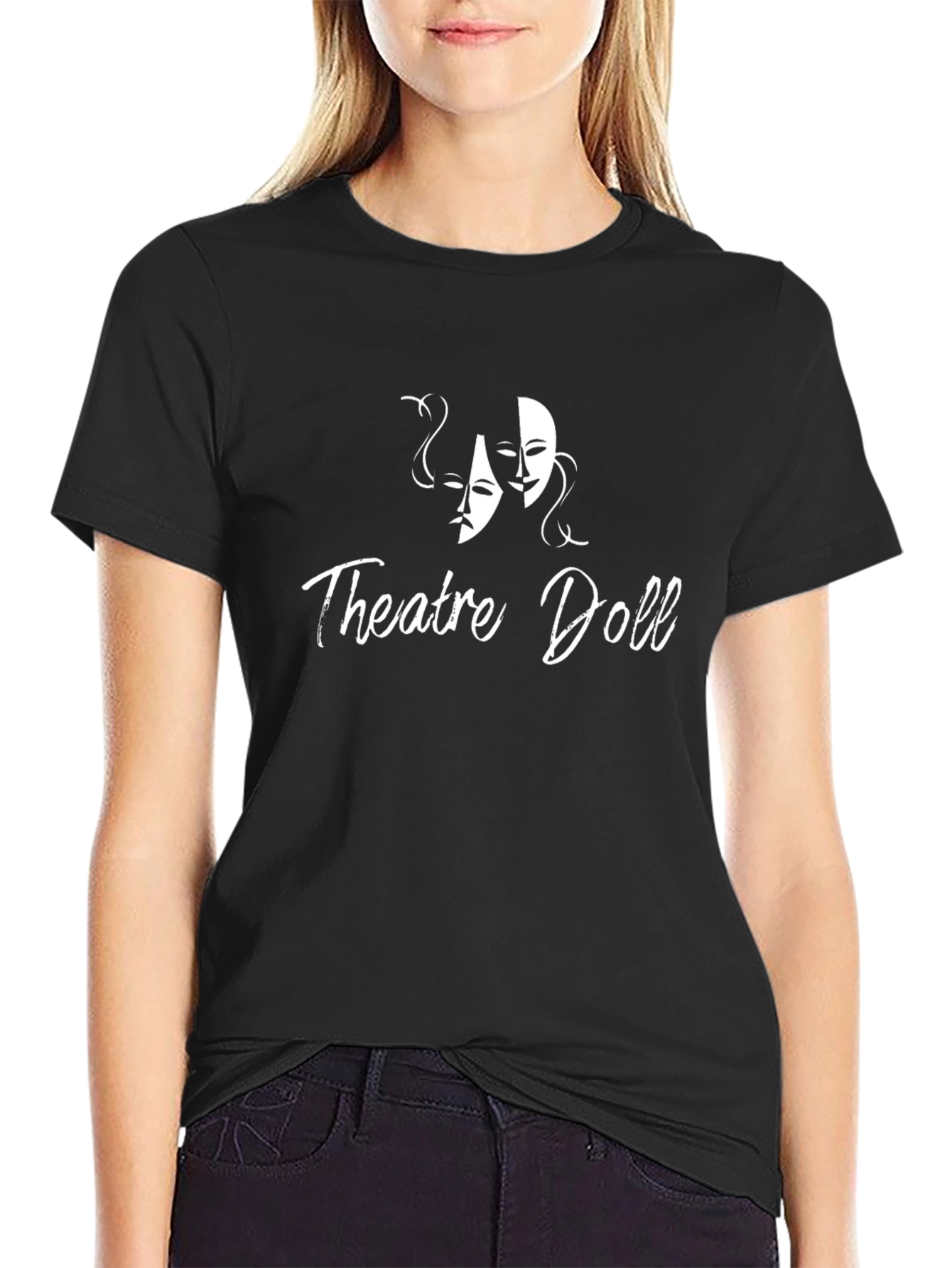 Theatre Doll Graphic Tee - Soft Black T-Shirt