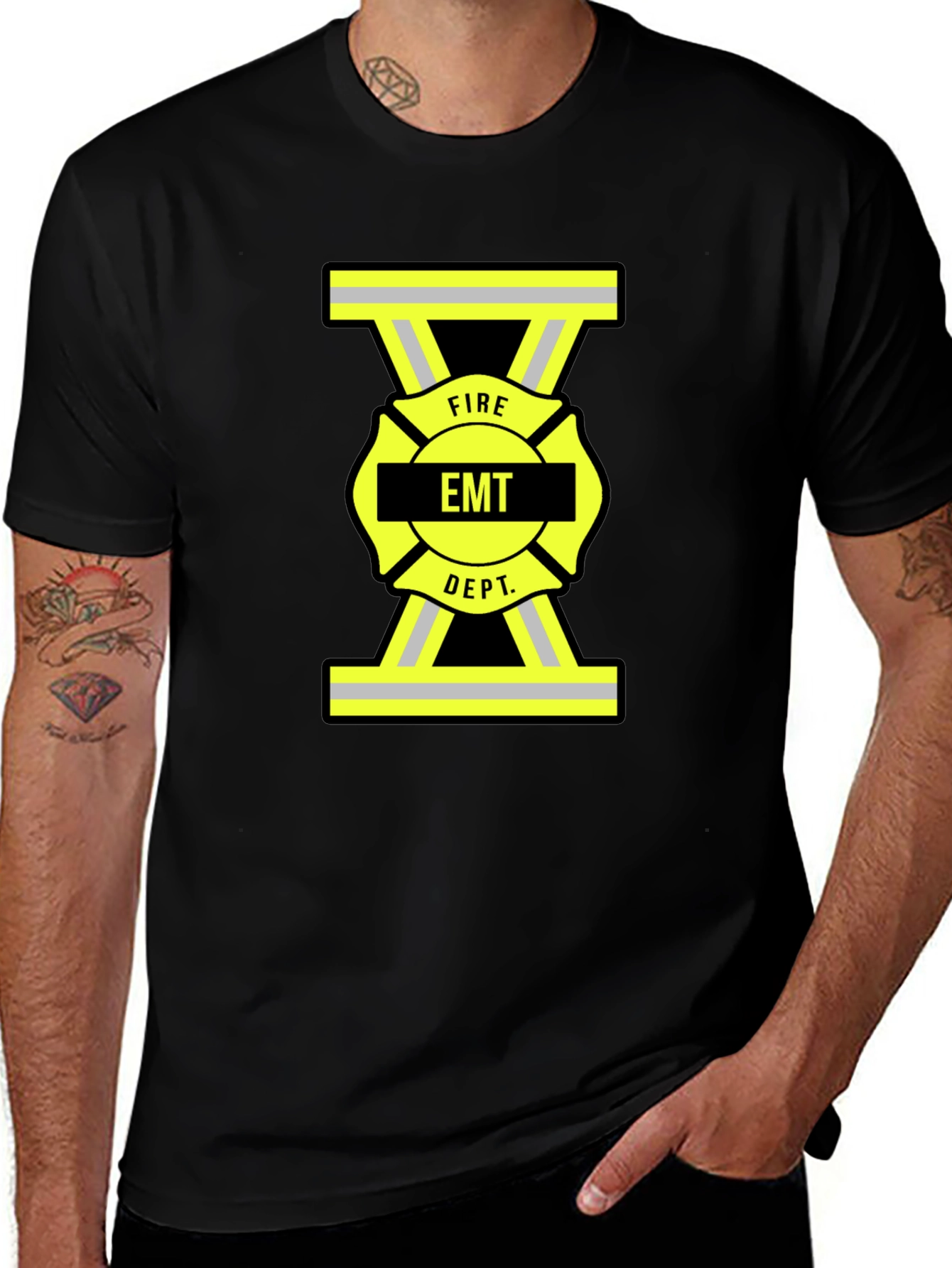 EMT Fire Dept. Black T-Shirt