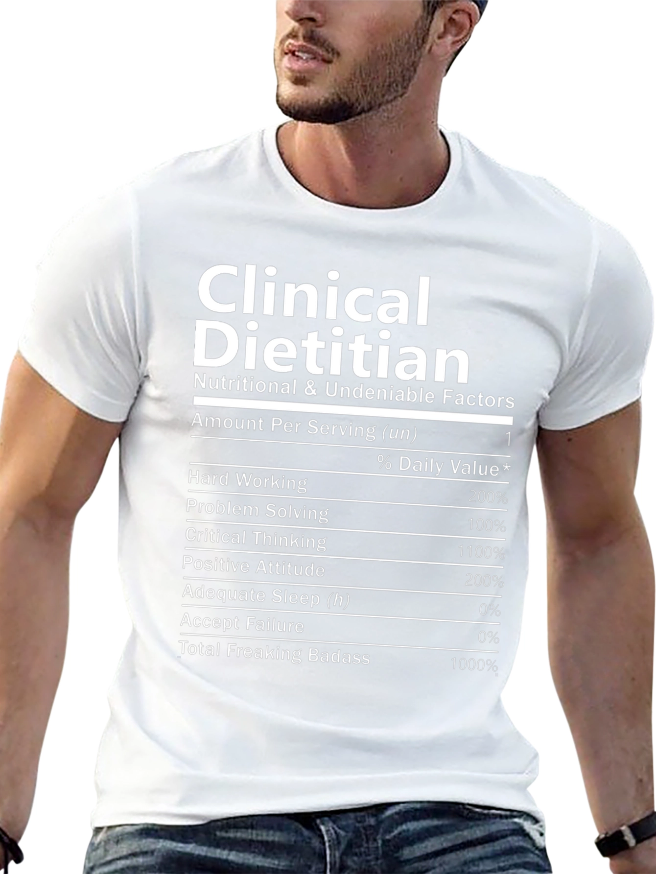 Funny Clinical Dietitian Nutrition Facts Black T-Shirt