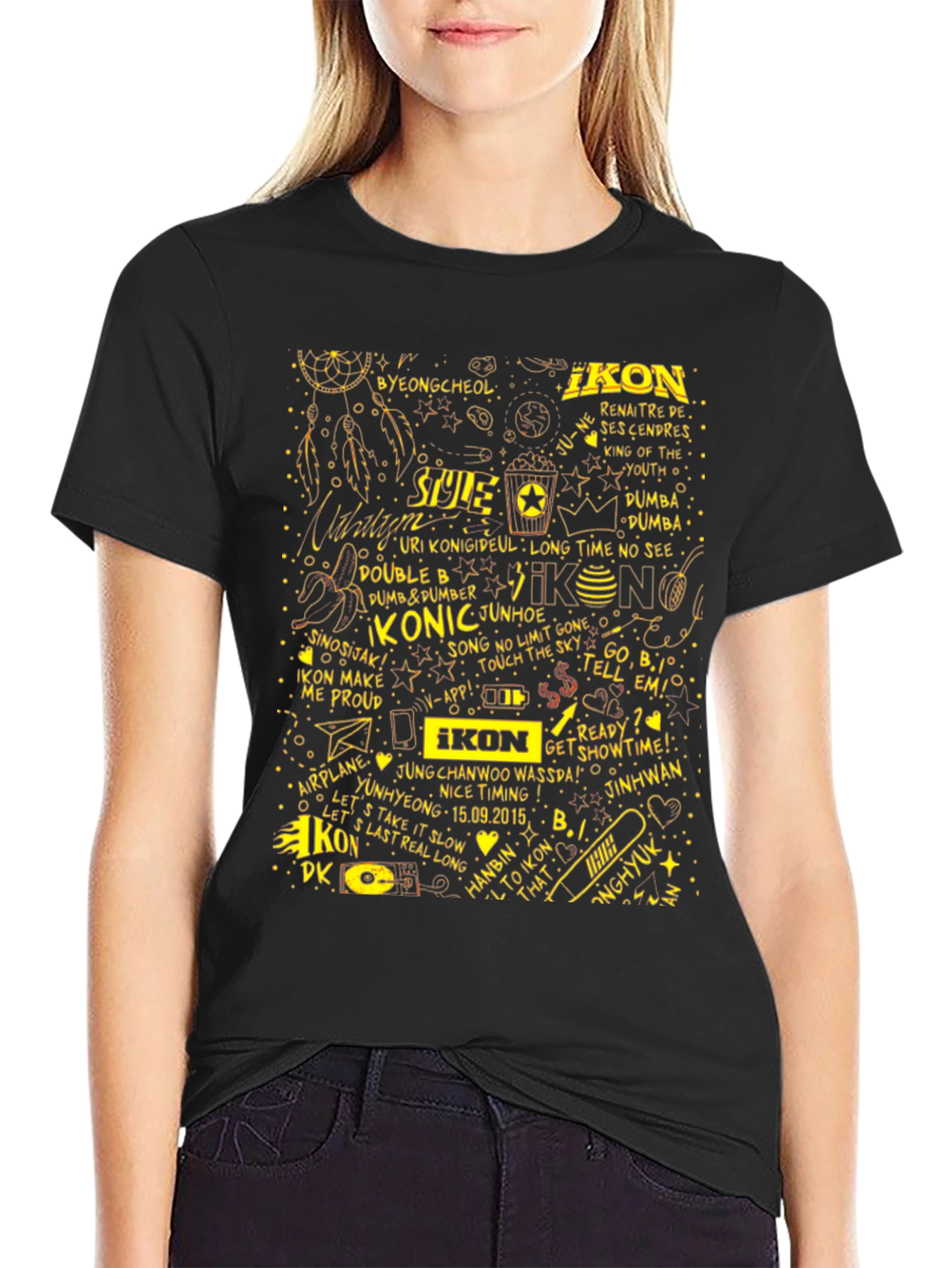 iKON Music Group Graphic Print Black T-Shirt