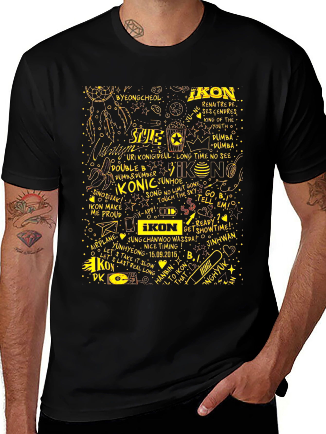 iKON Music Group Graphic Print Black T-Shirt