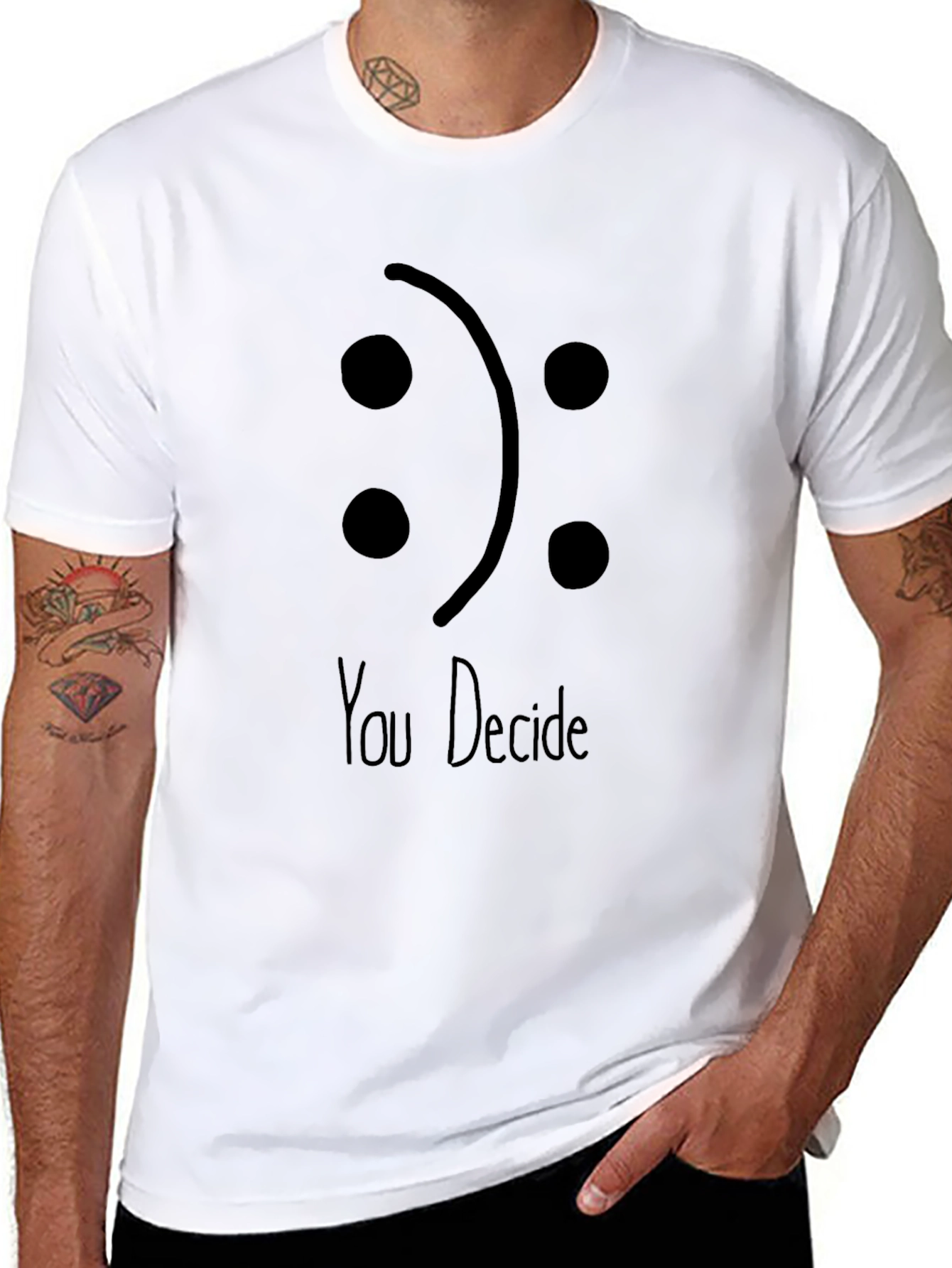 You Decide Graphic Tee - Black Cotton Blend