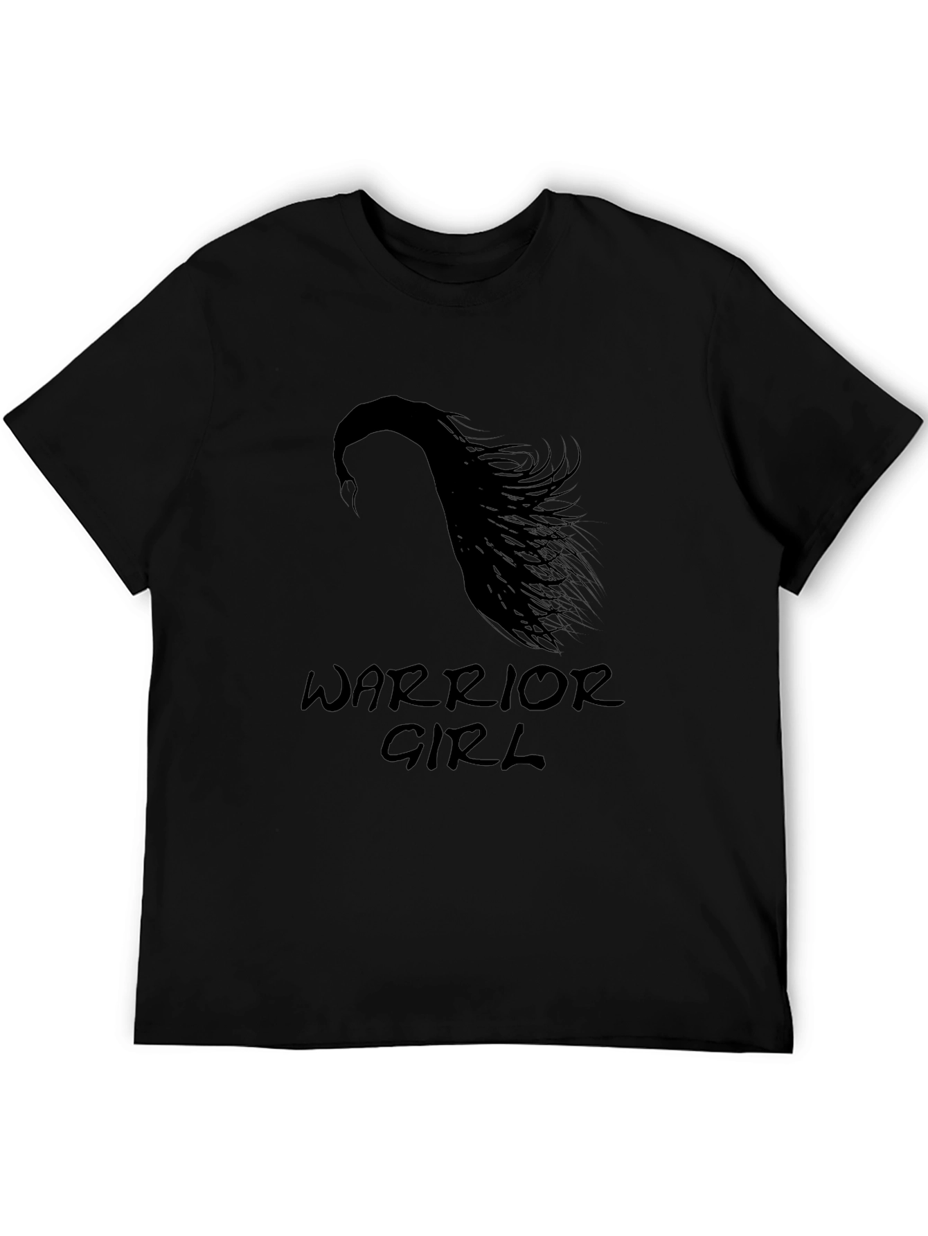 Warrior Girl Graphic Tee - Stylish Black T-Shirt
