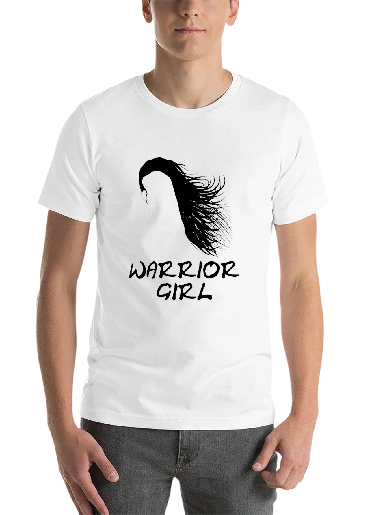 Warrior Girl Graphic Tee - Stylish Black T-Shirt