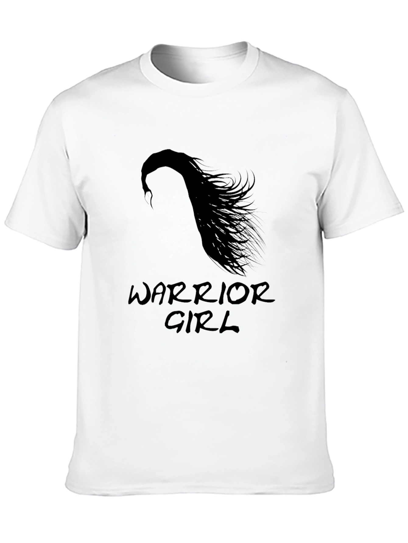 Warrior Girl Graphic Tee - Stylish Black T-Shirt