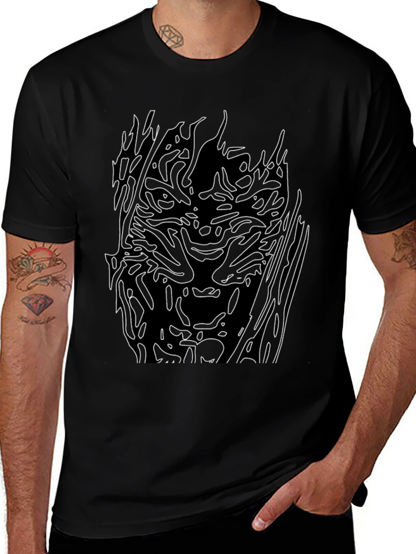 Abstract Graphic Black T-Shirt