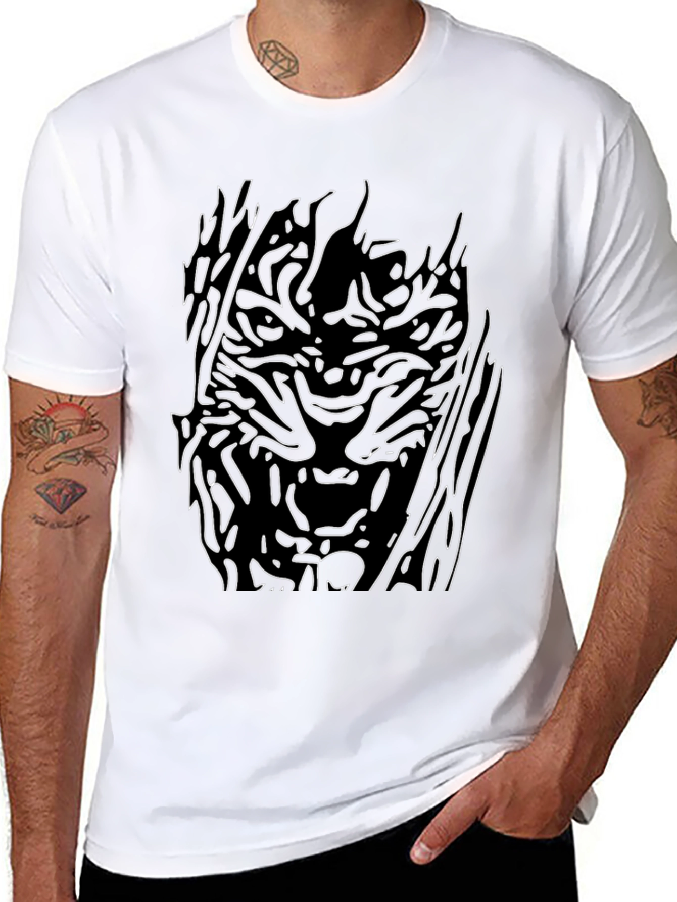 Abstract Graphic Black T-Shirt