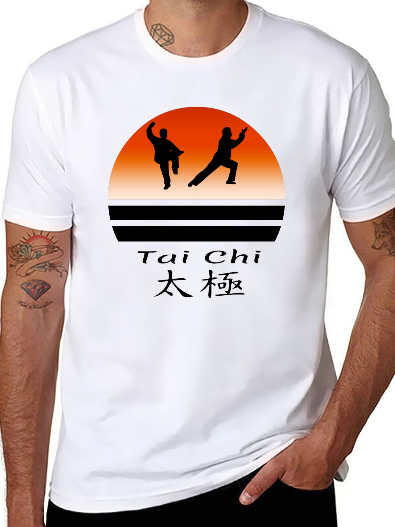 Tai Chi Silhouette Graphic T-Shirt