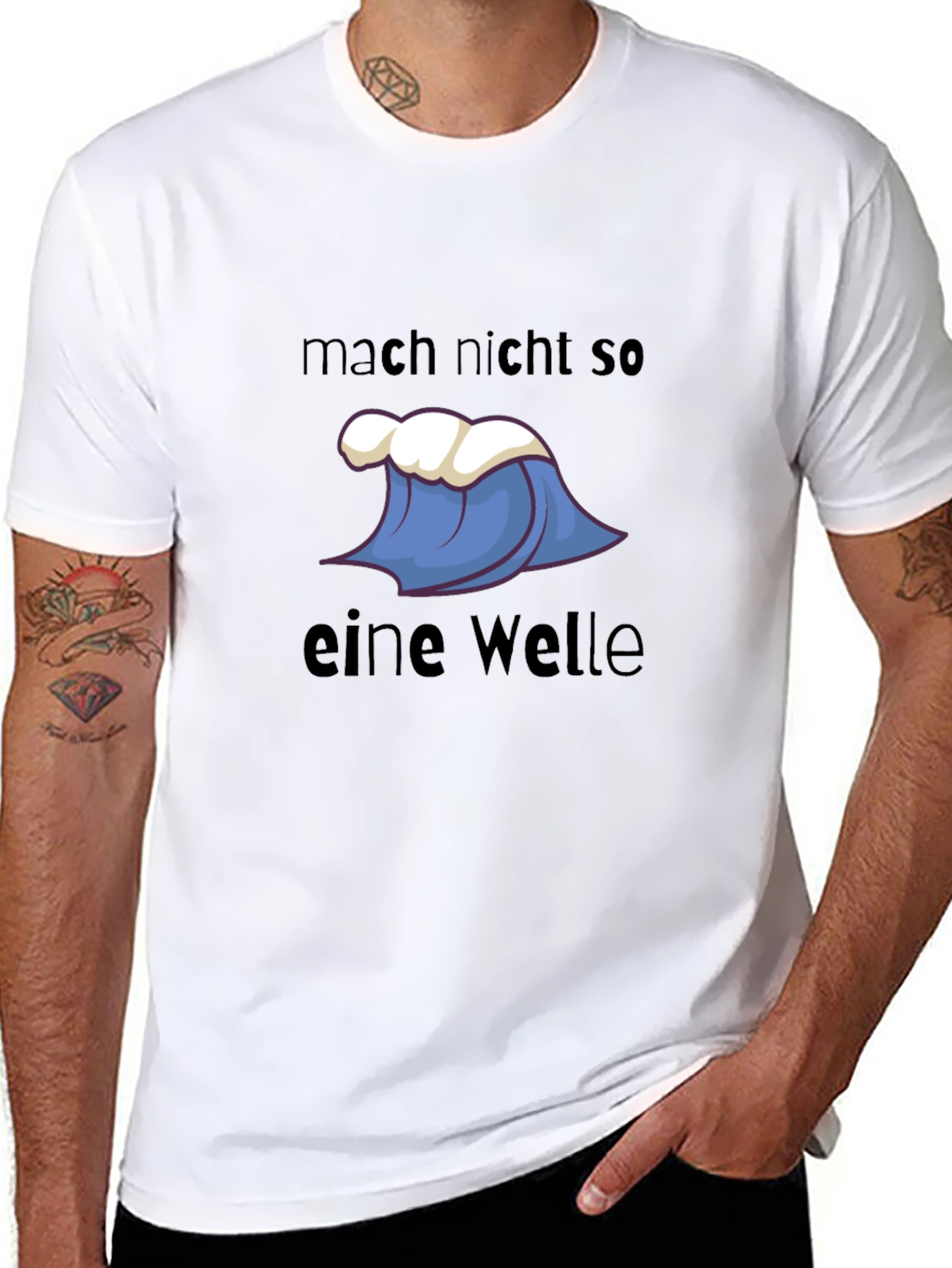 Wave Graphic Tee - Funny German Saying