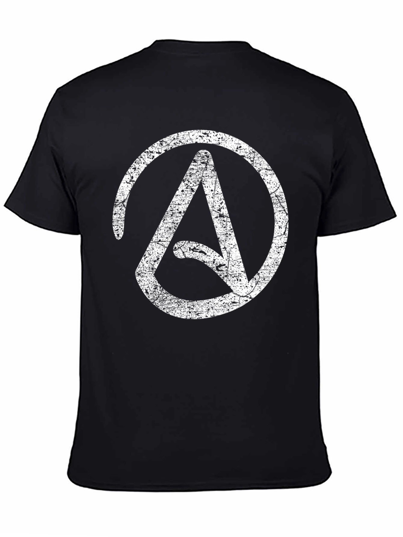 Distressed Atheist Symbol T-Shirt - Black