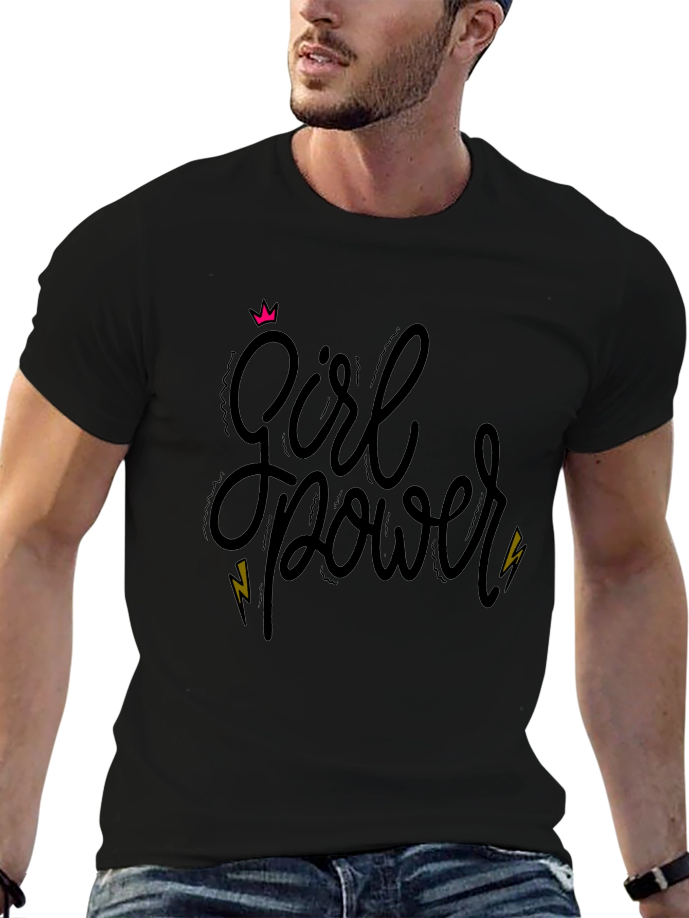 Girl Power Black Graphic Tee - Empowering Style