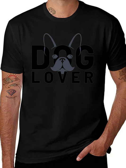 Dog Lover Graphic Tee - Black Cotton T-Shirt