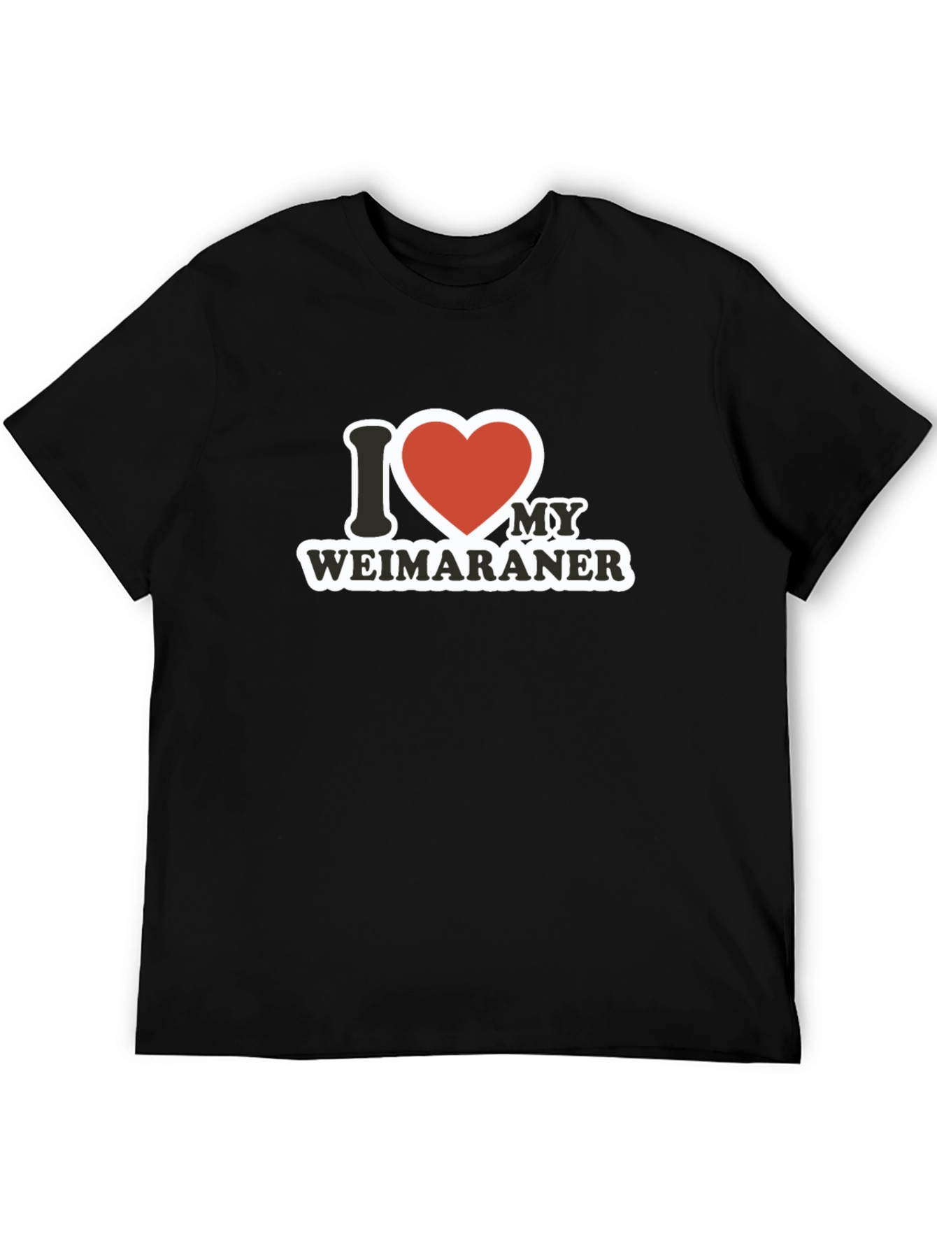 I Heart My Weimaraner Black T-Shirt