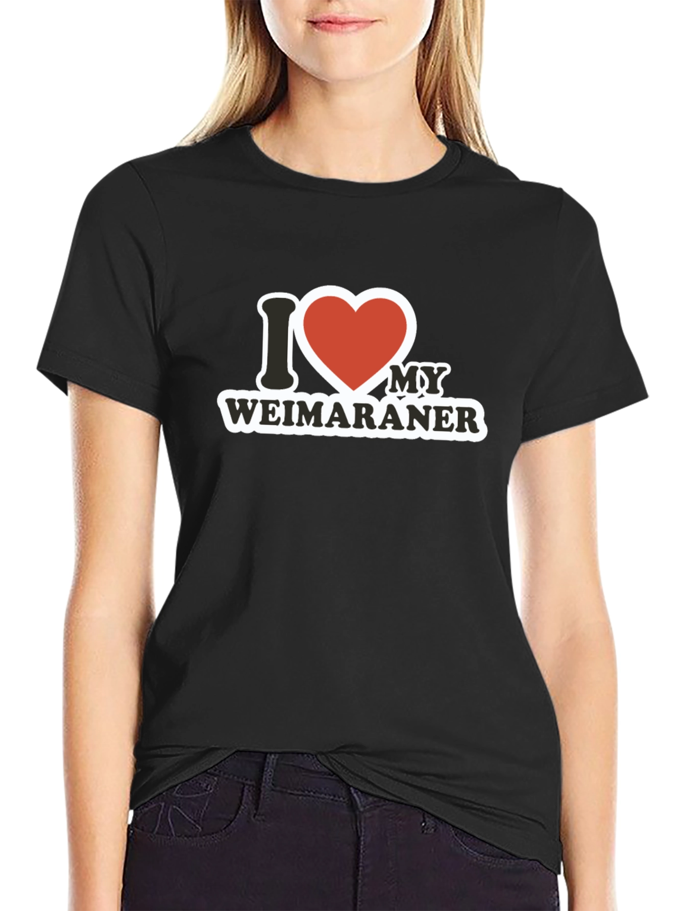I Heart My Weimaraner Black T-Shirt