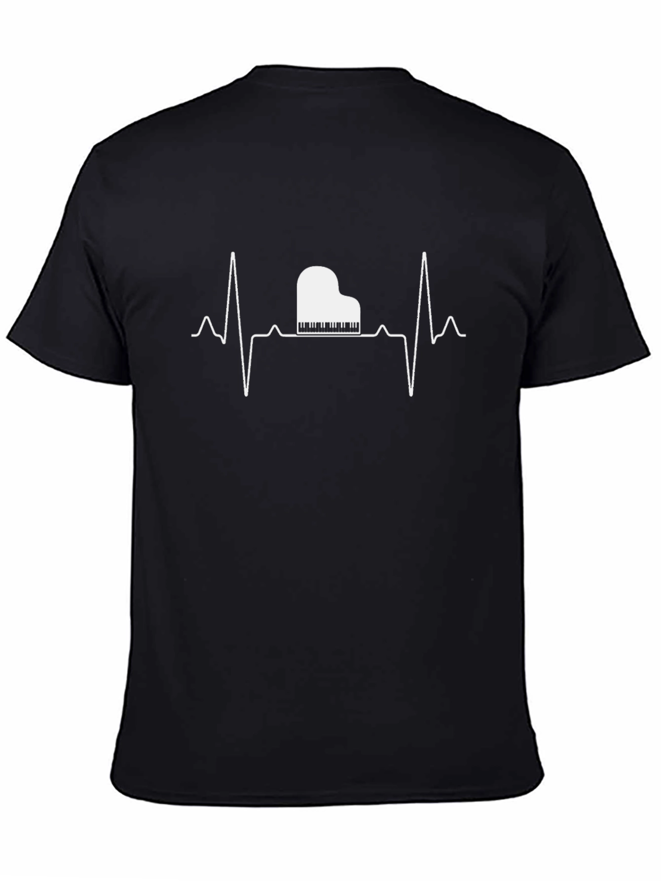 Piano Heartbeat Graphic T-Shirt - Music Lover Tee