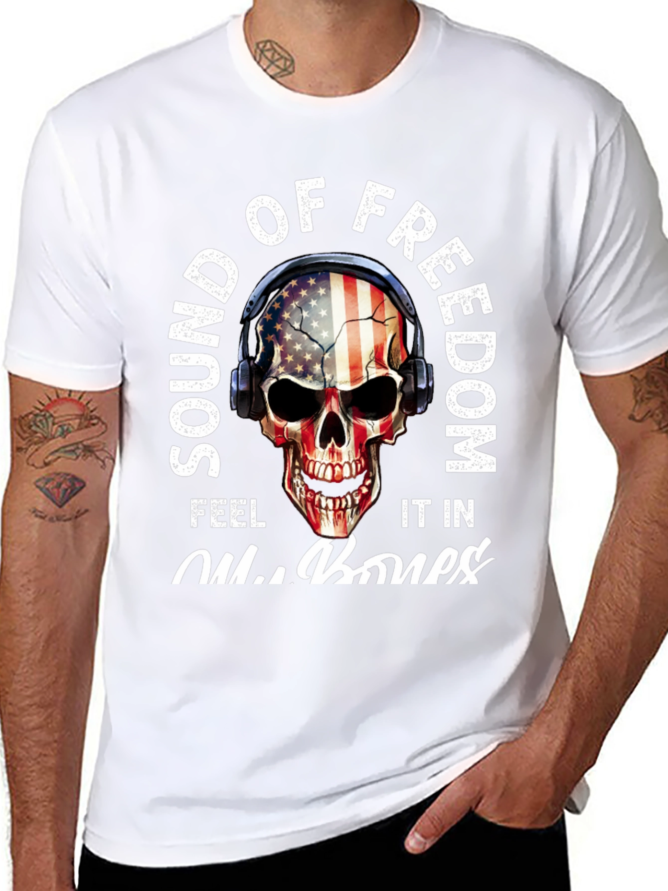 Sound of Freedom Skull Graphic T-Shirt