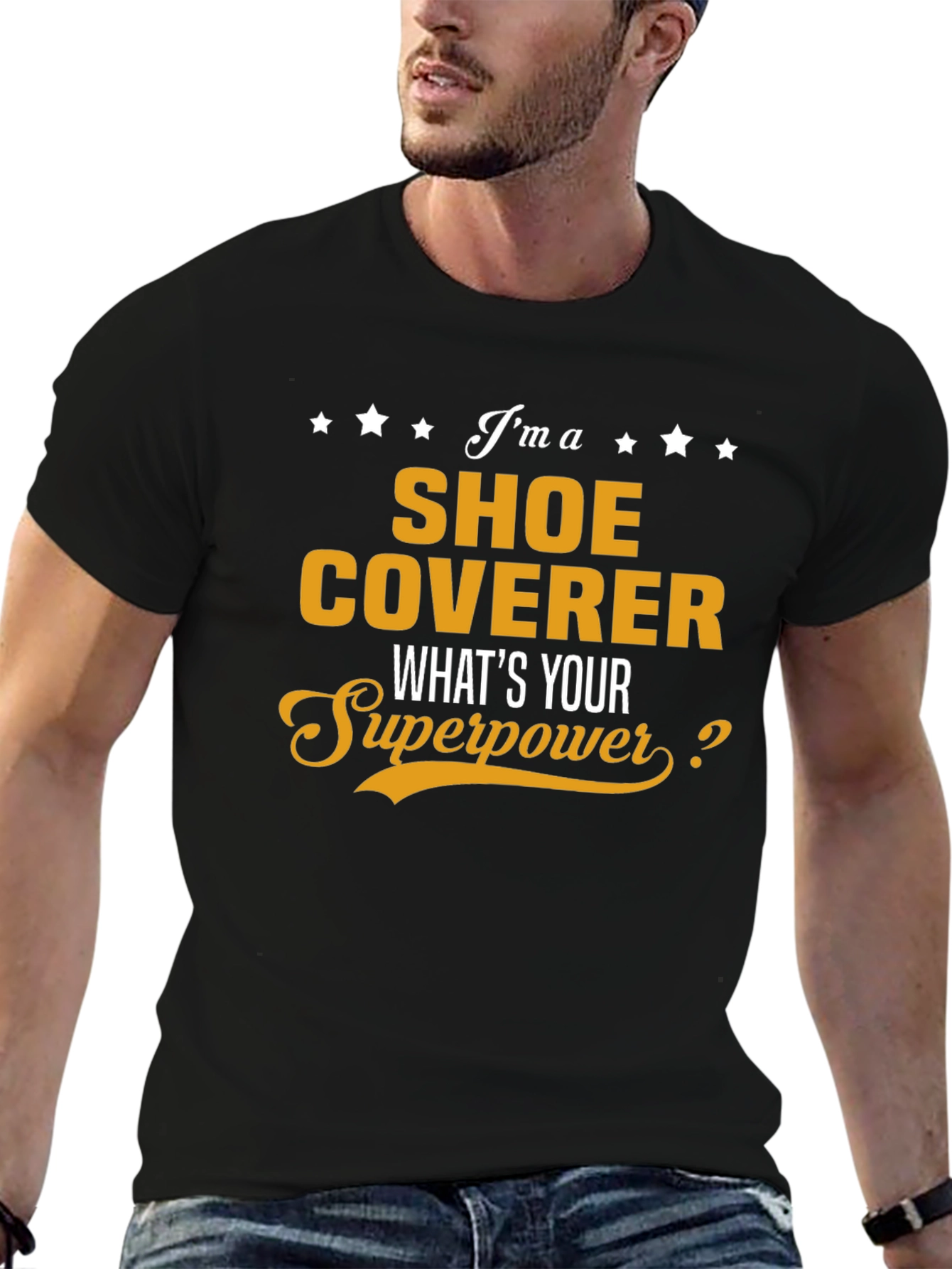 Shoe Coverer Superpower Black T-Shirt