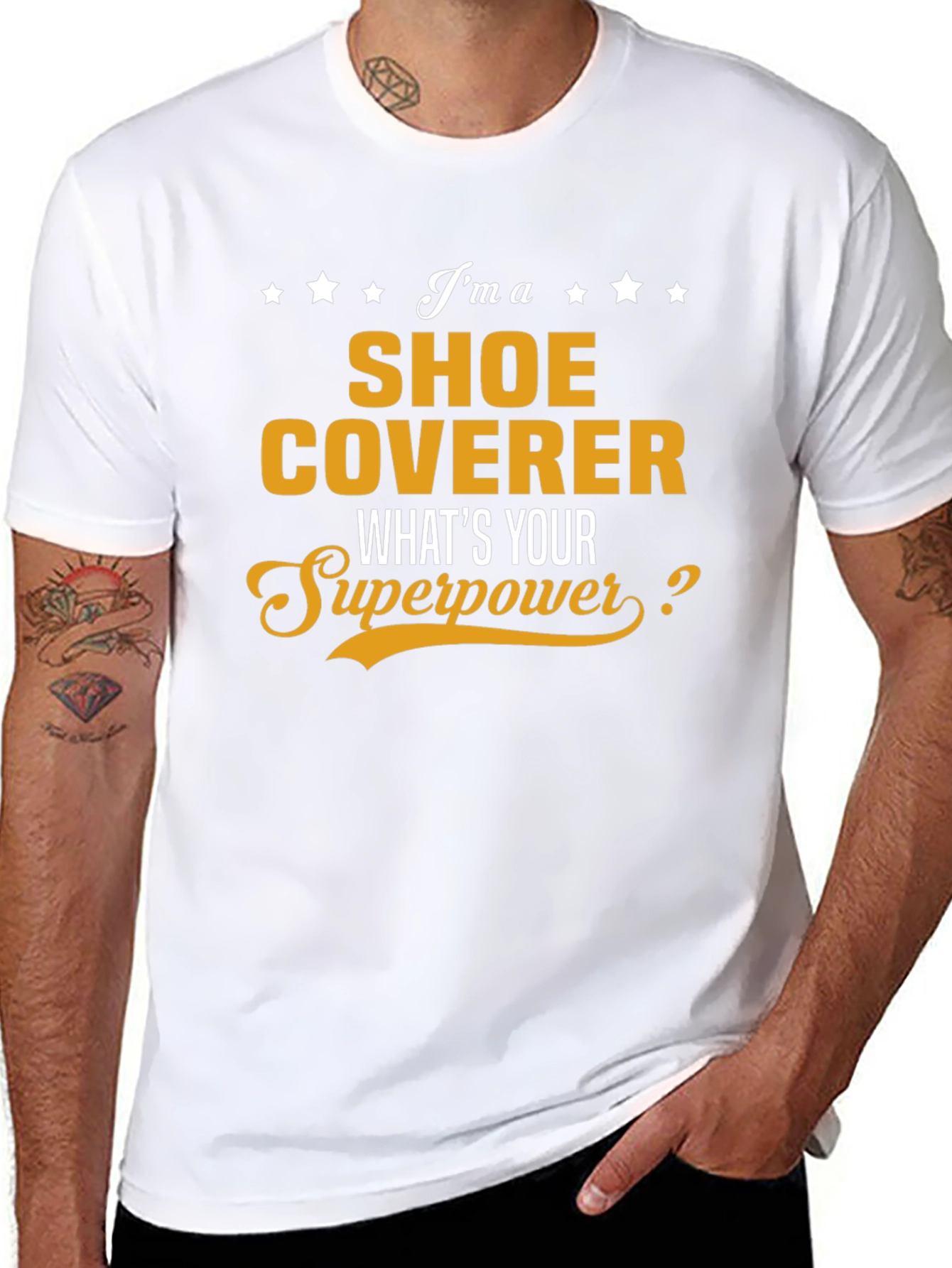 Shoe Coverer Superpower Black T-Shirt