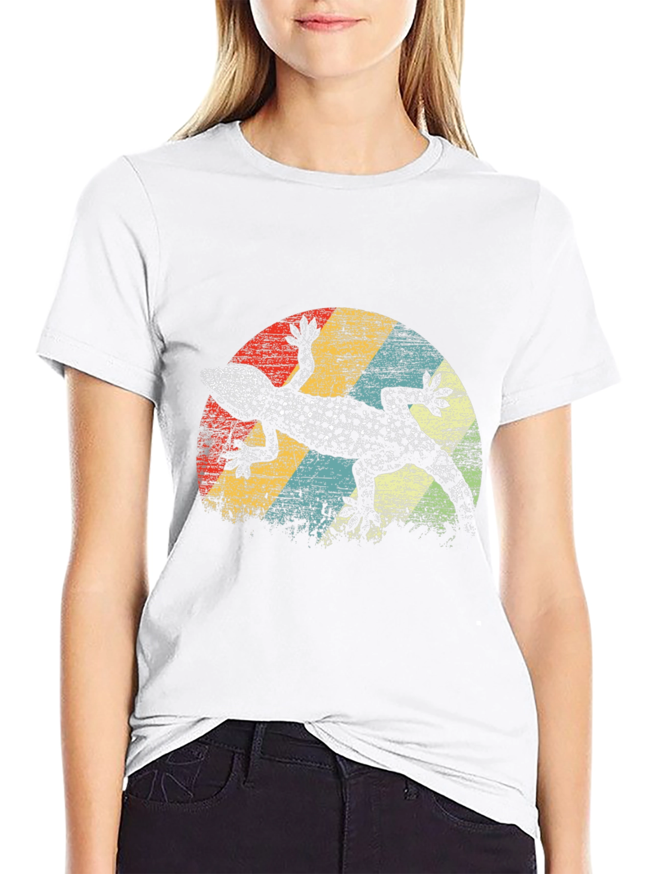 Retro Gecko Graphic Tee - Mens Black T-Shirt