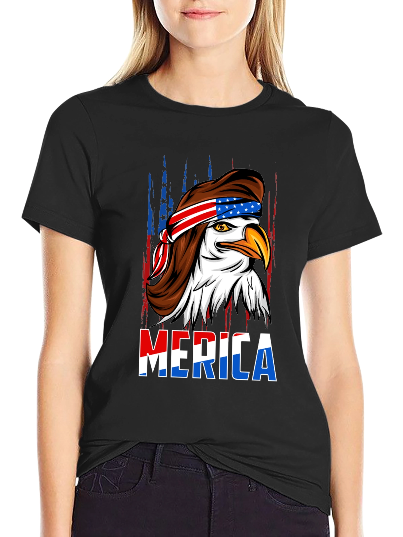 American Eagle Mullet T-Shirt - Patriotic USA Design